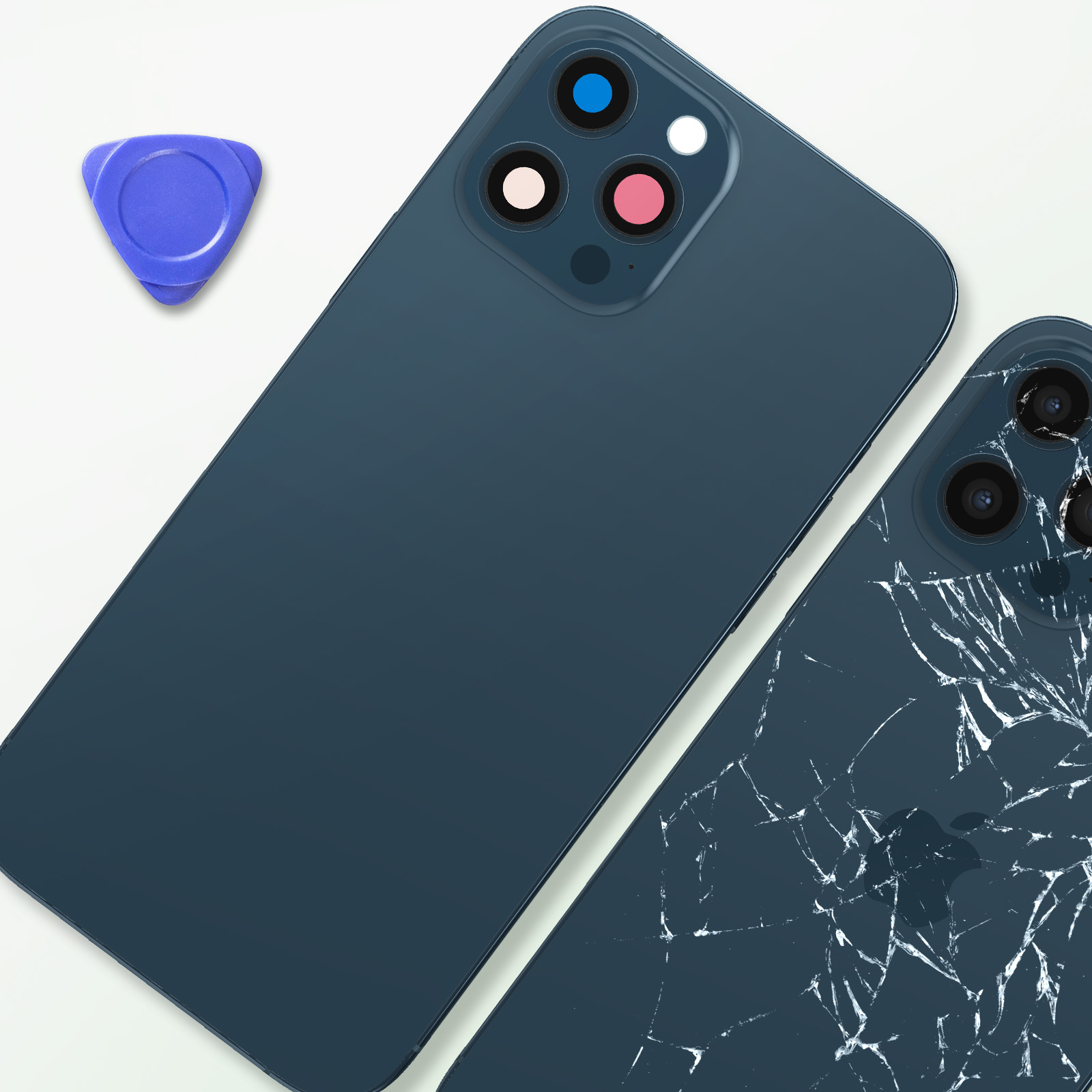 Châssis Complet IPhone 12 Bleu Avec Vitre Arrière Et Lentilles - Neuf