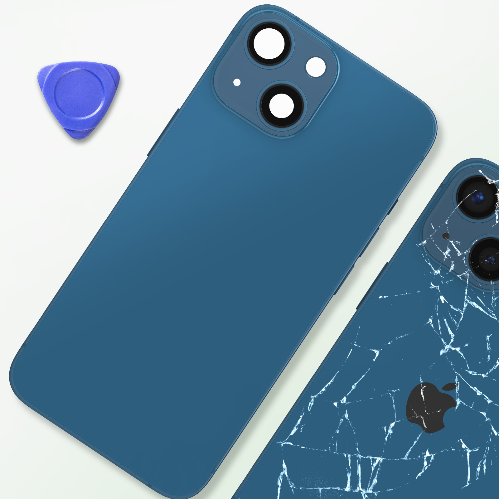 Châssis Arrière Bleu Semi-complet Avec Vitre Pour IPhone 13 Mini - Neuf