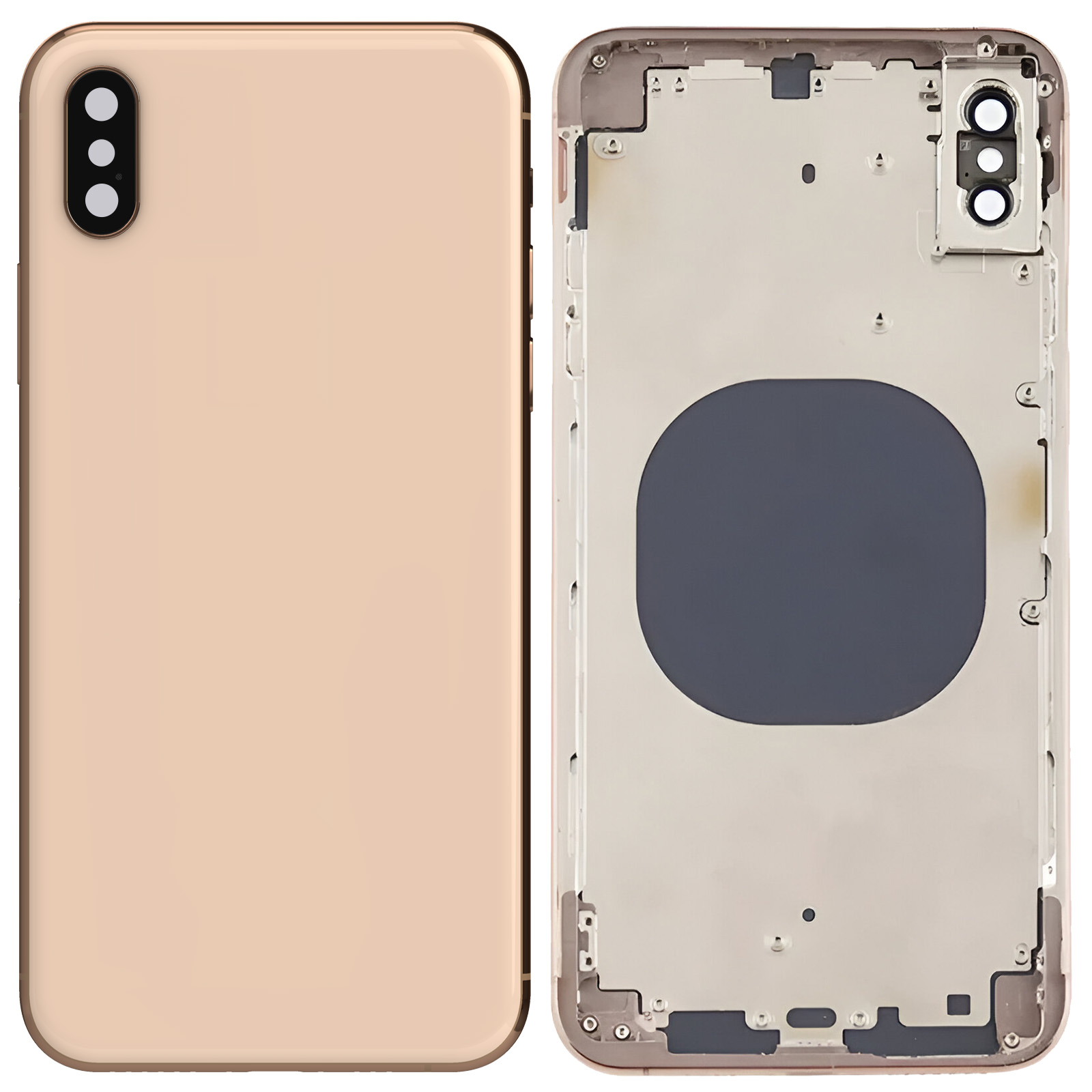 CHASSIS IPHONE XS GOLD AVEC BOUTON ET TIROIR SIM QUALITE PREMIUM