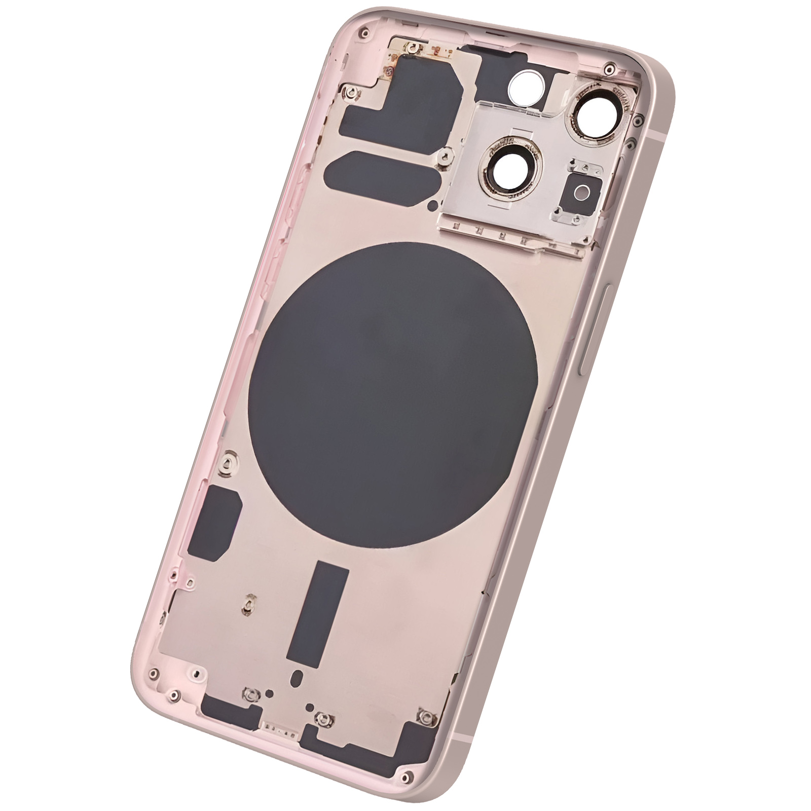 Frame per iPhone 13 Mini con vetro posteriore rosa - Italiano