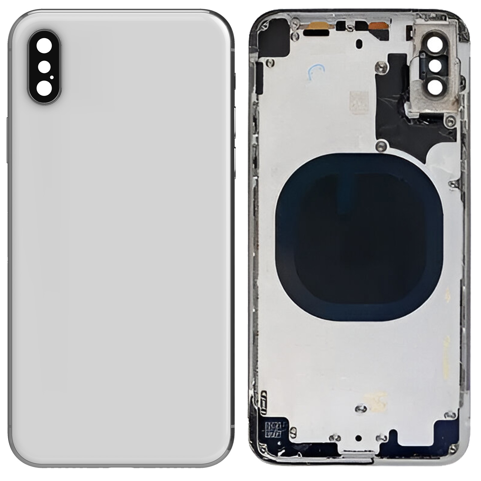 Châssis Arrière Adhésif Pour IPhone X – Couleur Argenté Avec Logo Apple, Autocollant, Neuf