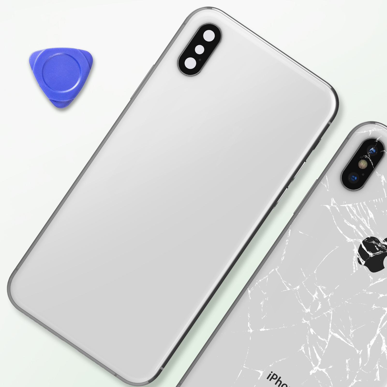 Chassis Complet Pour IPhone XS, Couleur Argent (Blanc) Avec Vitre Arrière, Neuf