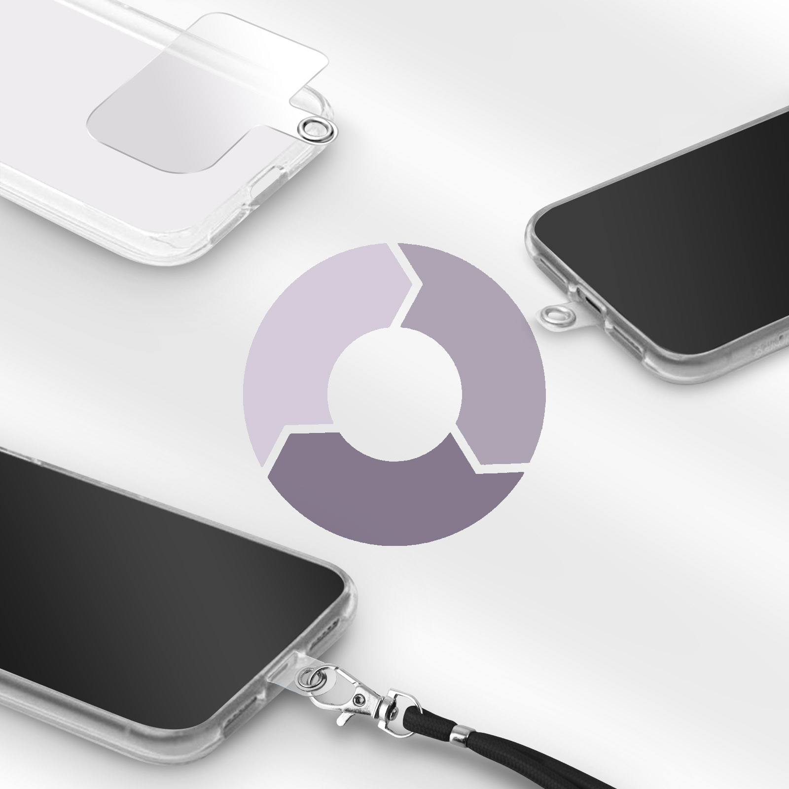 Cordon De Téléphone Pour Poignet - Lanière Réglable En Polyester, Support 20 Kg, Compatible Tous Smartphones