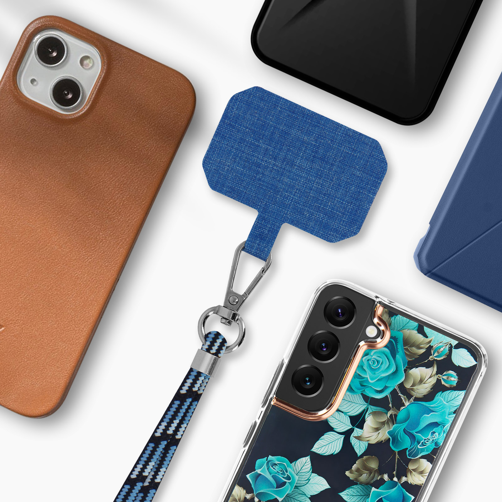 Cordon Téléphone Portable Bleu