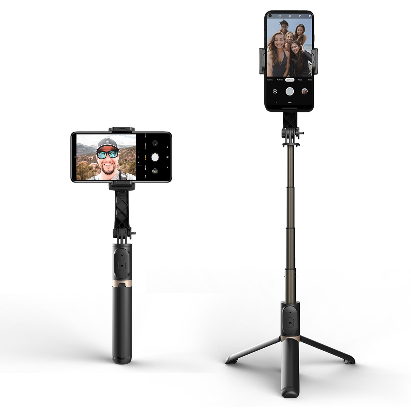 Bastone Selfie Bluetooth Con Treppiede Incorporato - Asta Telescopica Ricaricabile Per Smartphone - 3