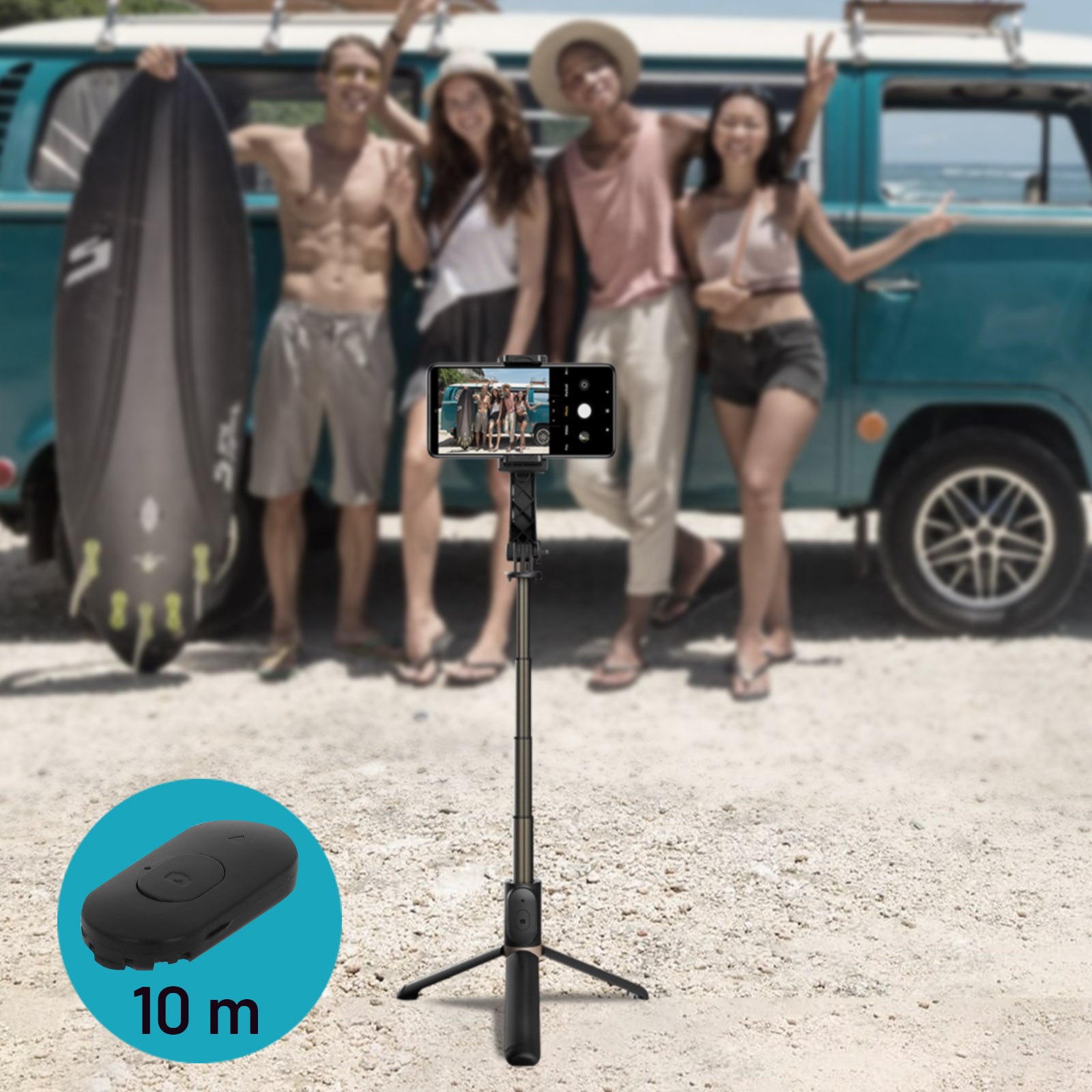 Selfie Stick Con Treppiede E Telecomando Bluetooth – Asta Estensibile Per Smartphone, Ricaricabile USB