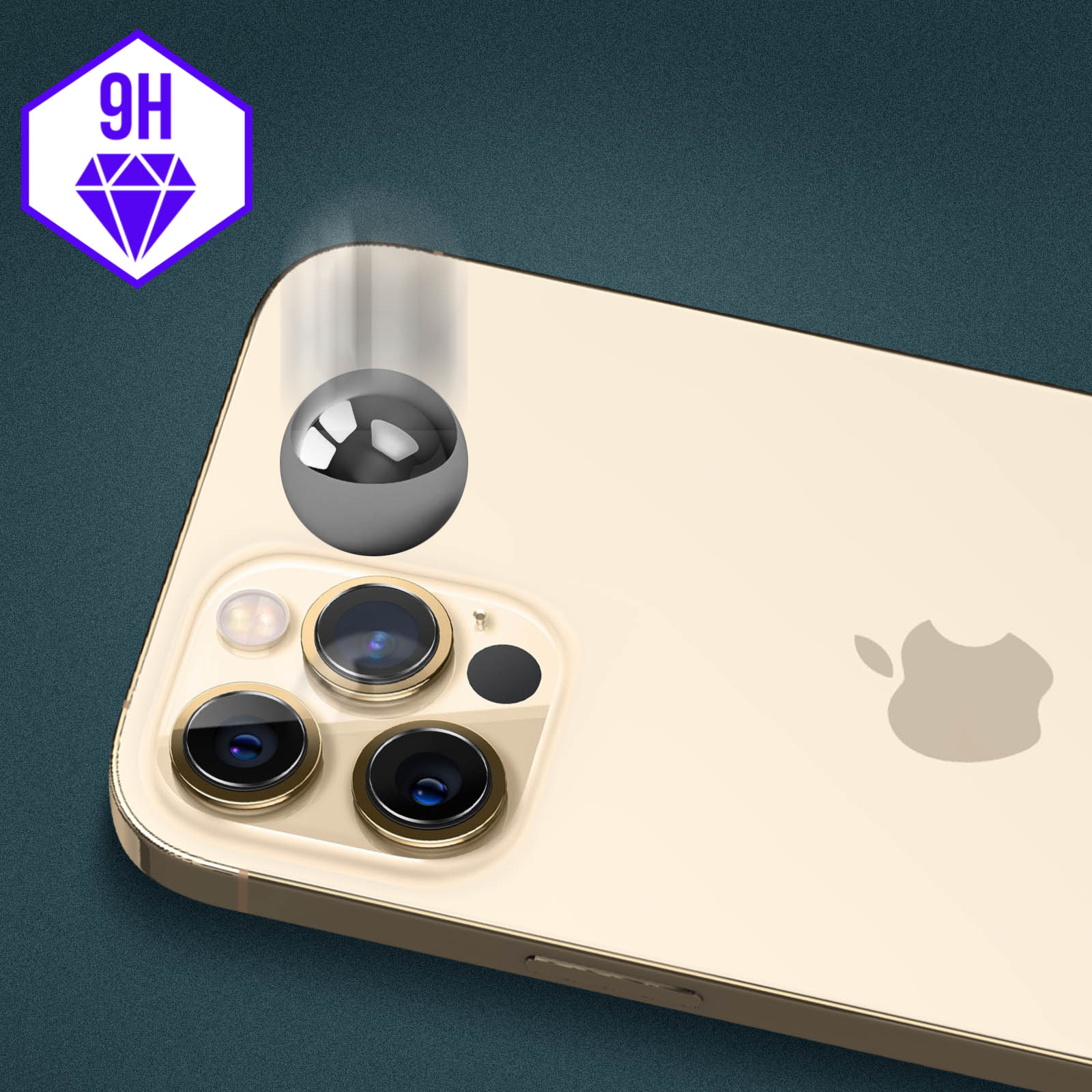 Fylnatc 2 pellicole protettive per la privacy per iPhone 13 Pro + 2 pellicole protettive per obiettivo della fotocamera + 1 pellicola posteriore in vetro temperato + 1 telaio di installazione, durezza