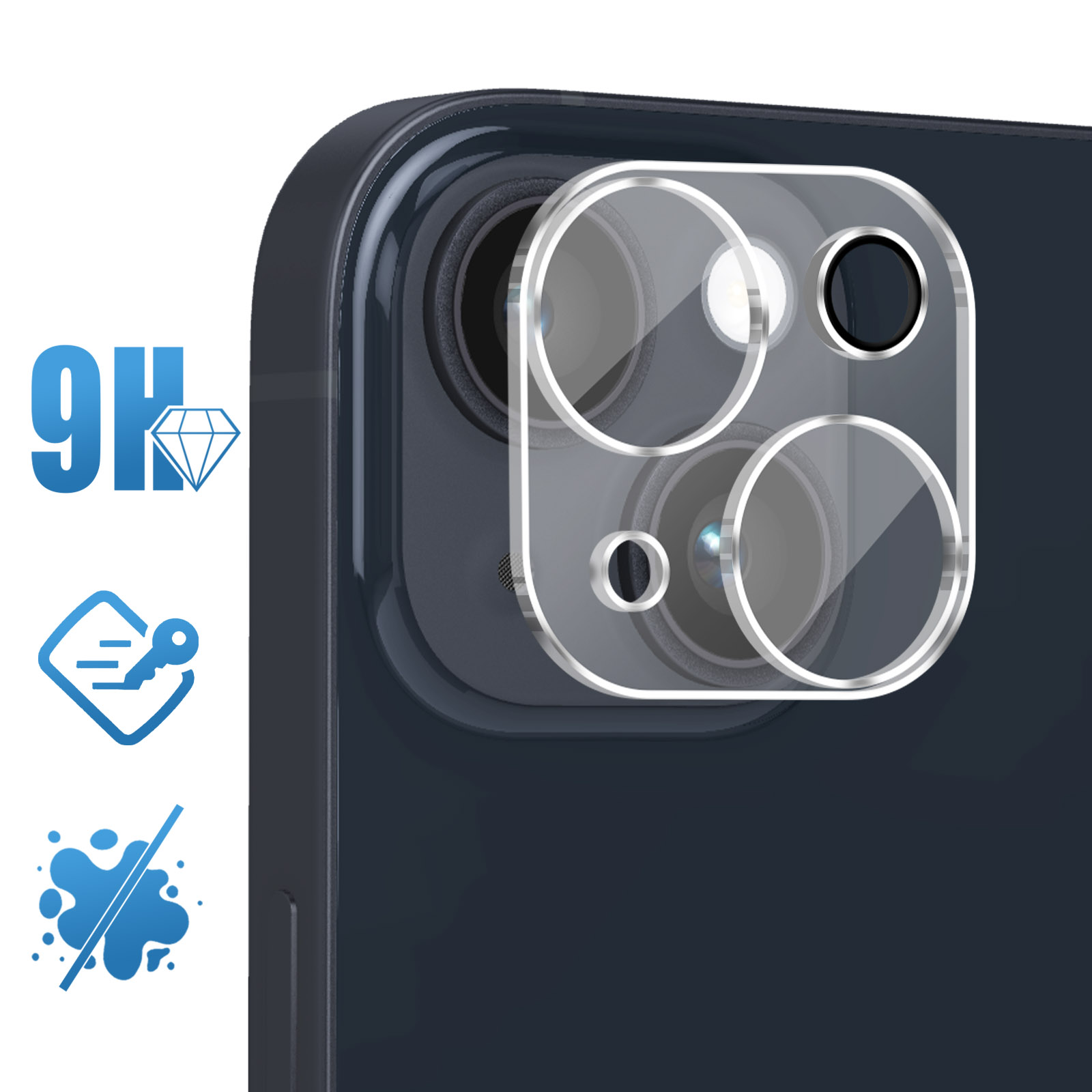 Protection Verre Trempé Pour Objectif Appareil Photo IPhone 14 13 12 11 - Transparent