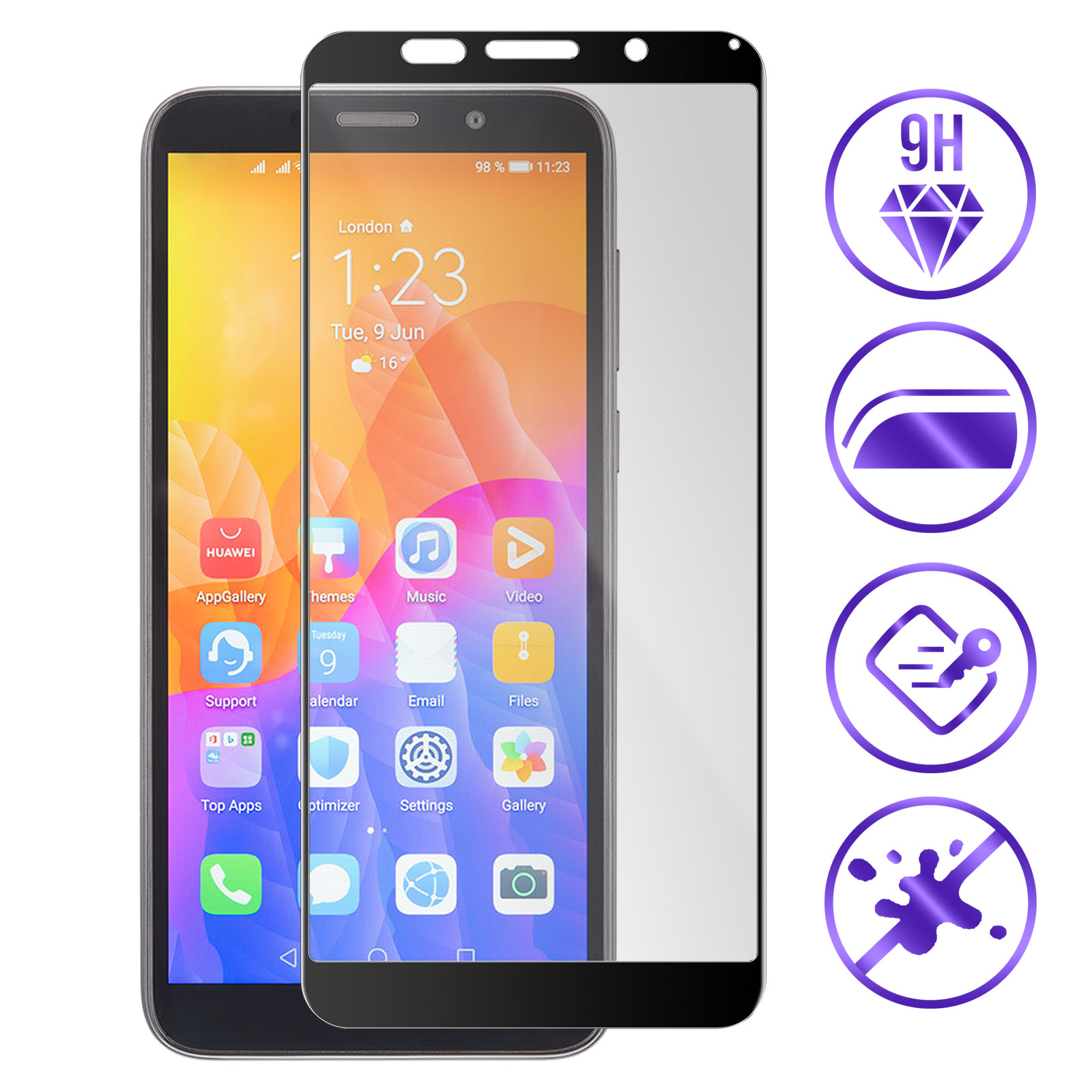 Pellicola Protettiva Per Display Huawei Y5 (2019) - Taglio Laser, Alta Trasparenza, Anti Graffio E Anti Impronta