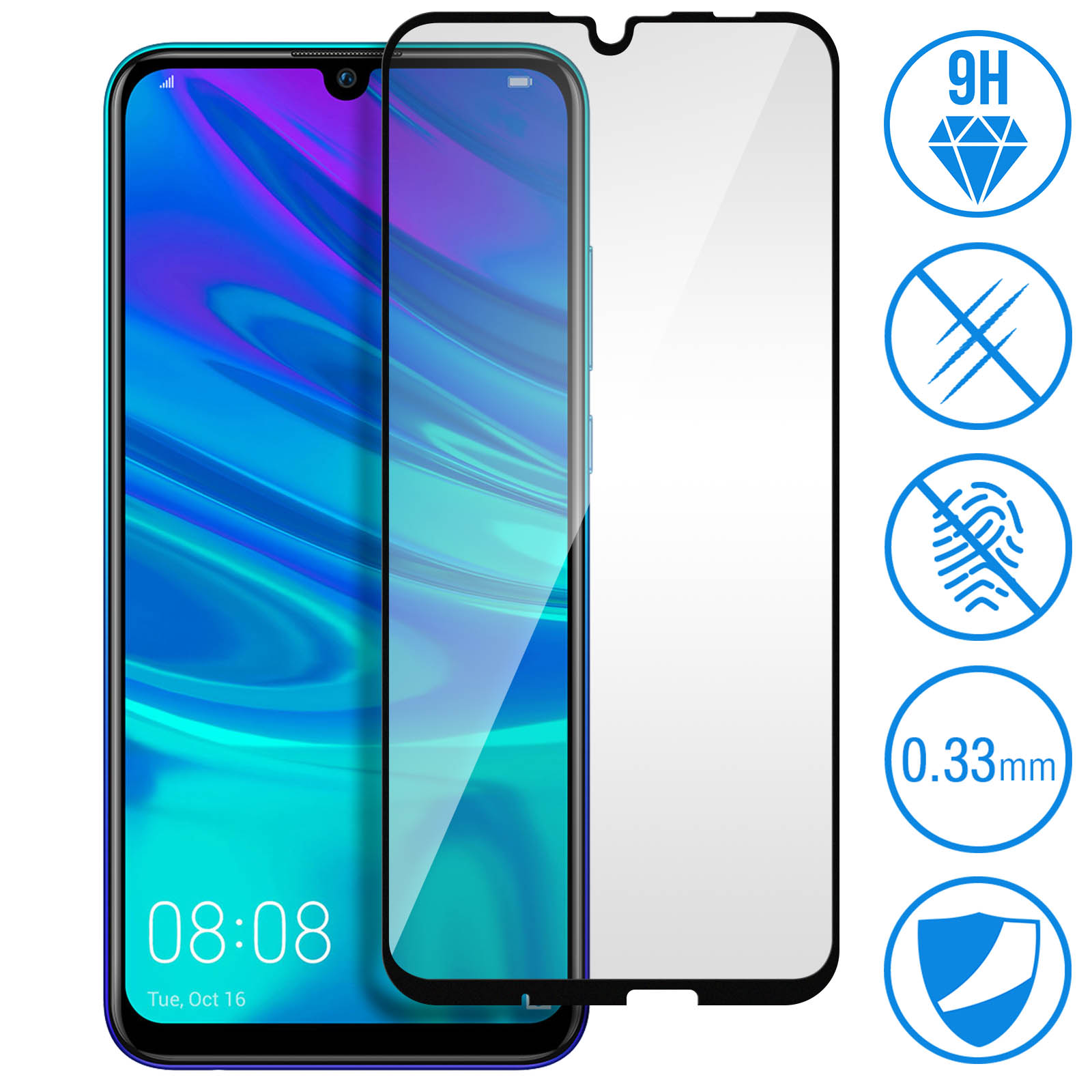 2 Pellicole In Vetro Temperato Per Huawei P Smart Z, 9H, Anti-graffio, Senza Bolle, Con Kit Di Installazione - 5