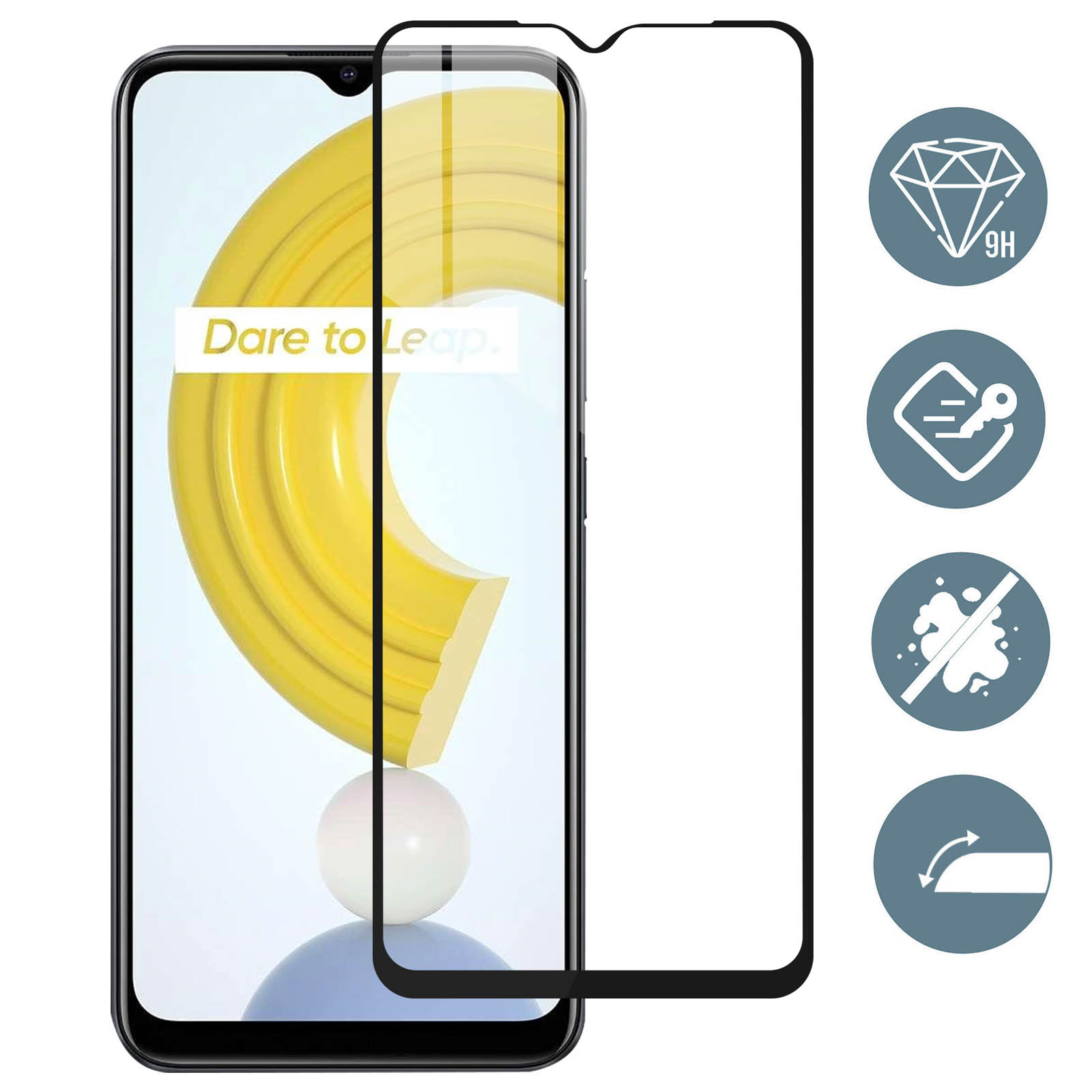 3 Pellicole In Vetro Temperato Per Realme C21: Durezza 9H, Anti-impronta E Anti-graffio - 2