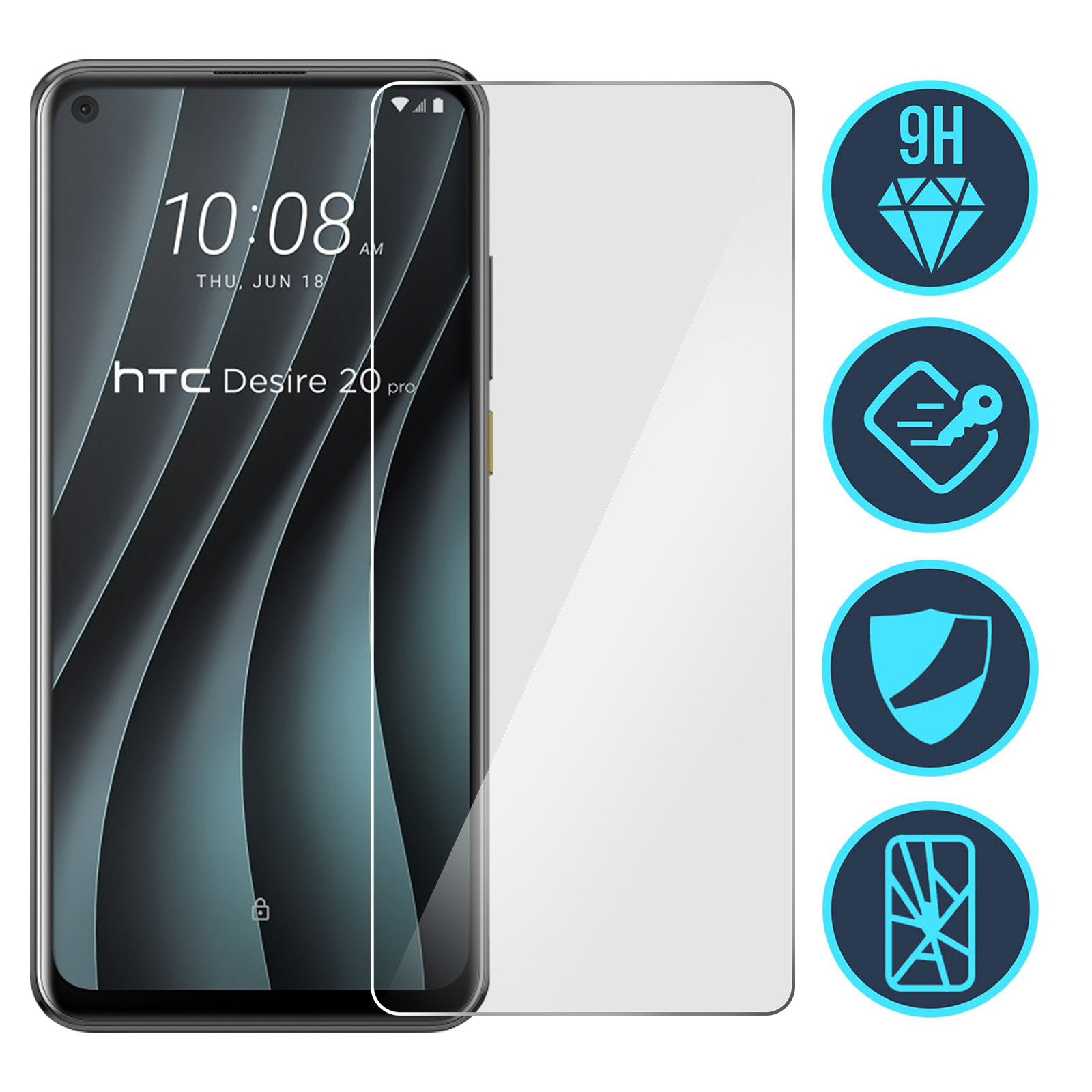Savvies 6 Pellicole Protettive Trasparenti Per HTC Desire 20 Pro – Antigraffio, Applicazione Senza Bolle, SU75
