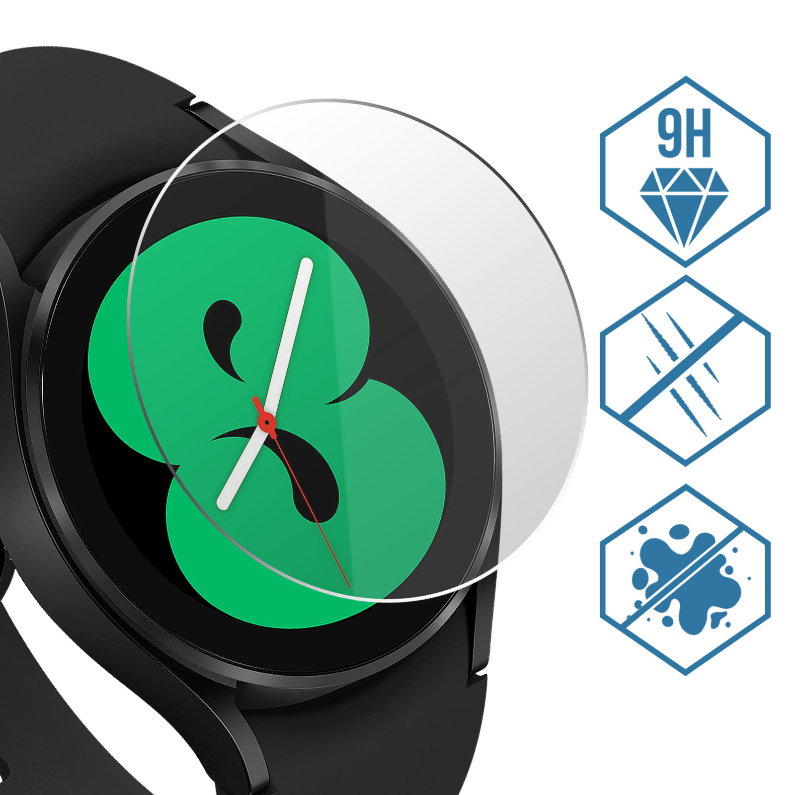 3 Pezzi Pellicola Protettiva Vetro per Smartwatch Kuzo F1-S 1.3