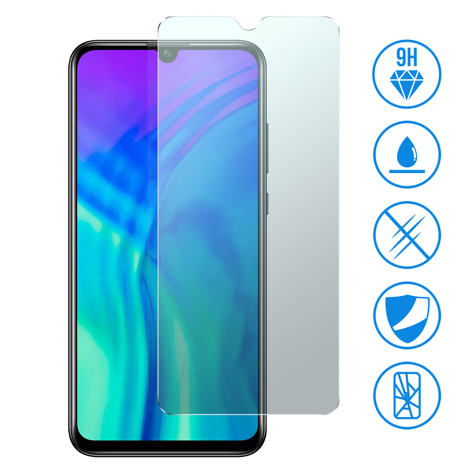 2 Films Verre Trempé Pour Huawei P20 - Protection Complète écran, Dureté 9H, Anti-rayures