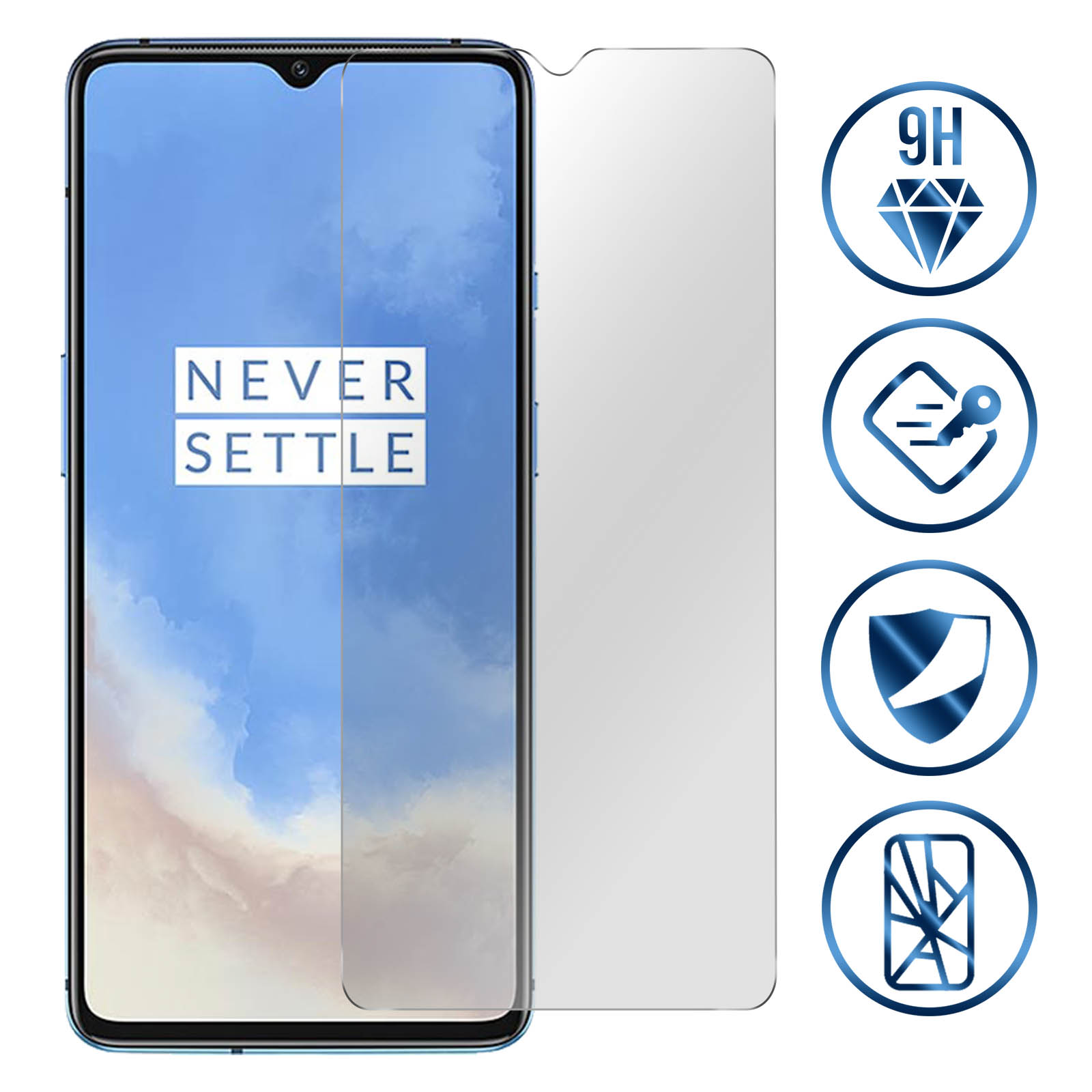 Brotect AirGlass Pellicola Vetro Ibrido Per OnePlus 7T [9H] - Protezione Schermo Extra Sottile, Antigraffio, Made In Germany (3 Pezzi)