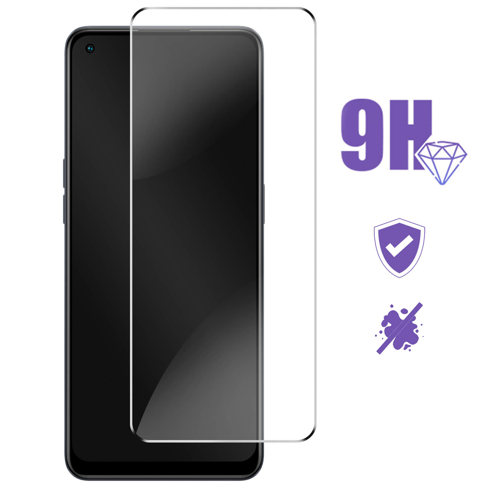 PELLICOLA VETRO TEMPERATO CURVO PER OPPO RENO 6 PRO 5G PROTEZIONE TOTALE 3D 9D e