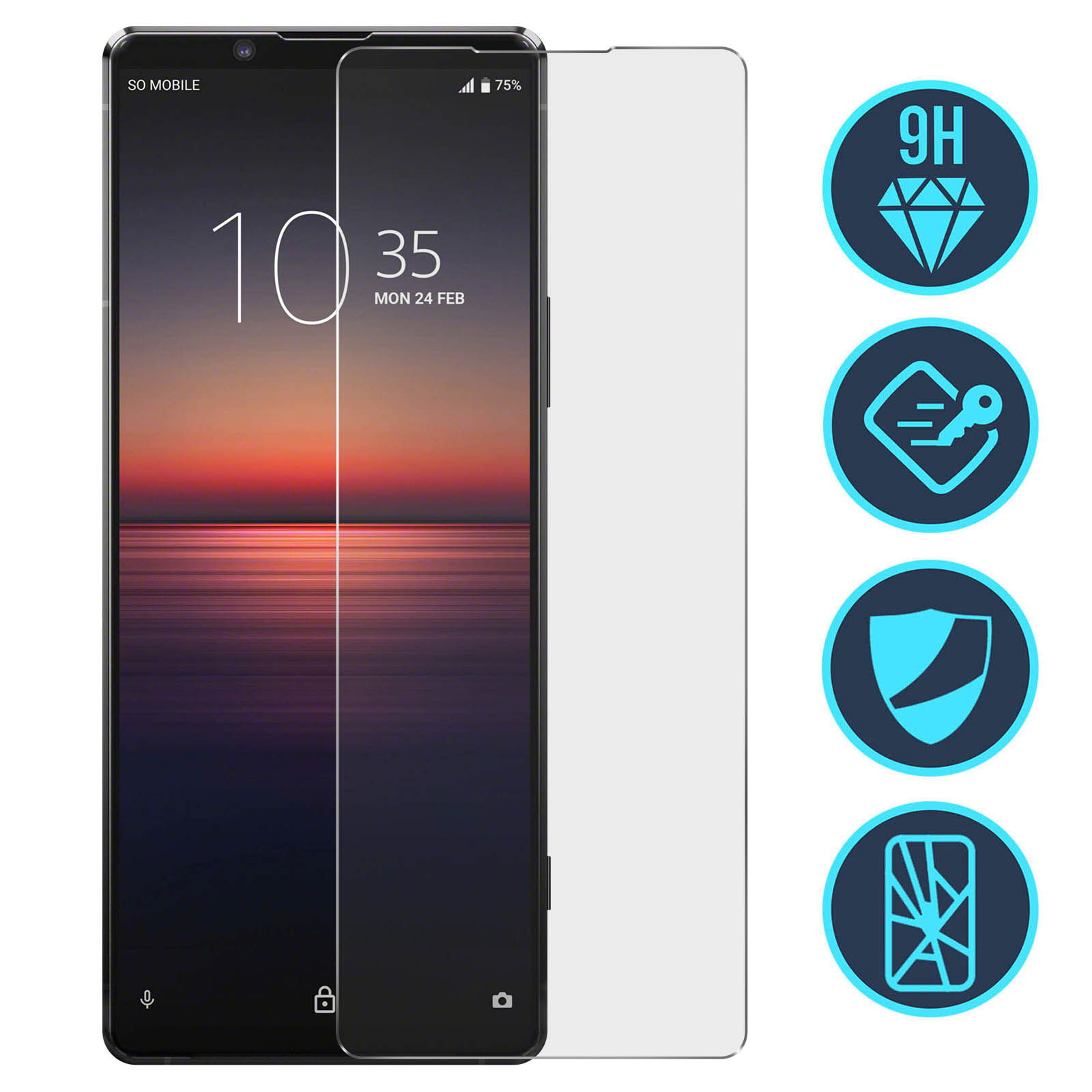2 Films De Protection Verre Trempé Incurvés Pour Sony Xperia 5 – NOVAGO, Anti-rayures 9H, Neufs
