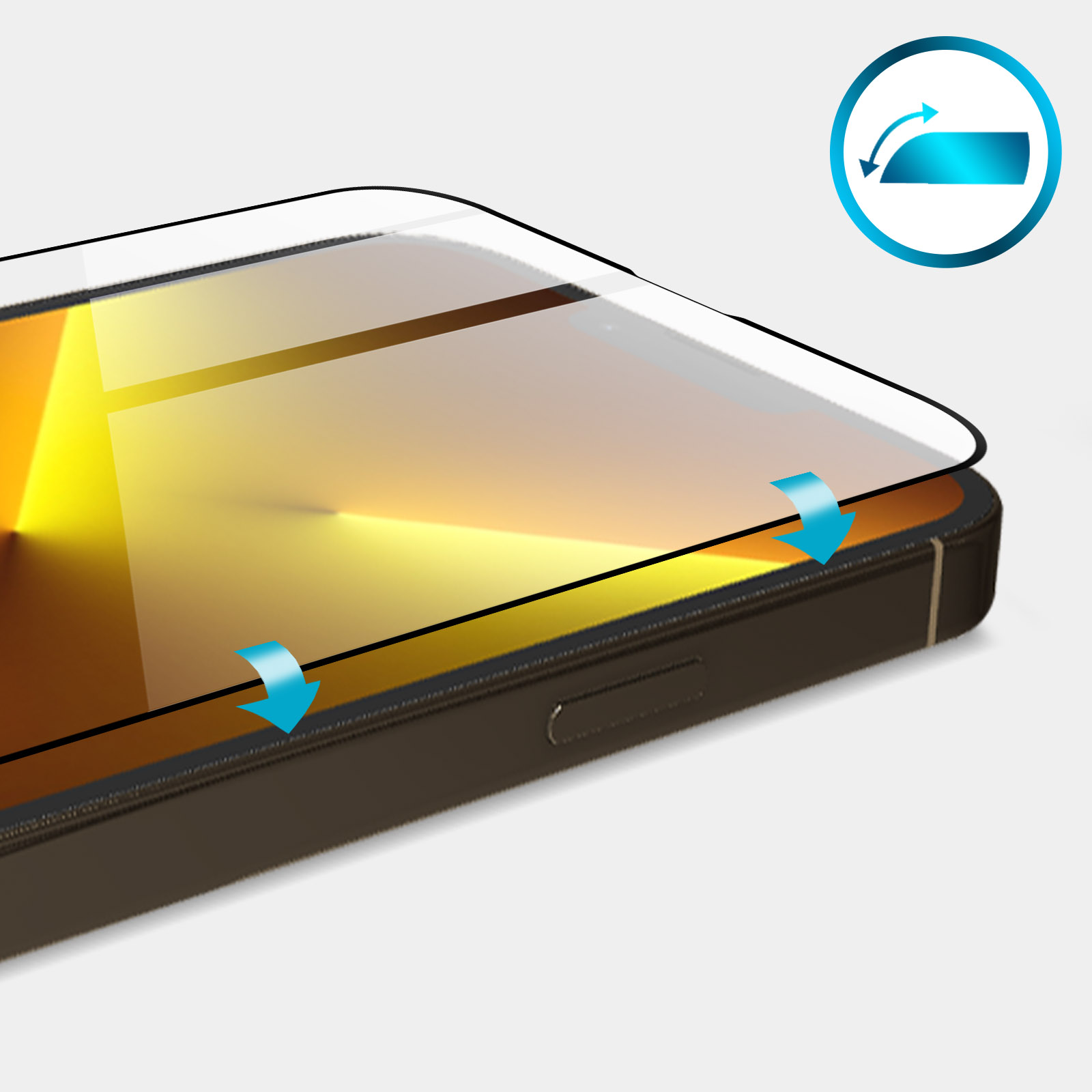 WIIUKA Vetro Temperato 9H Per IPhone 13 Pro Max, Copertura Totale Con Cornice Colore, Antimacchia, Include Telaio Di Montaggio