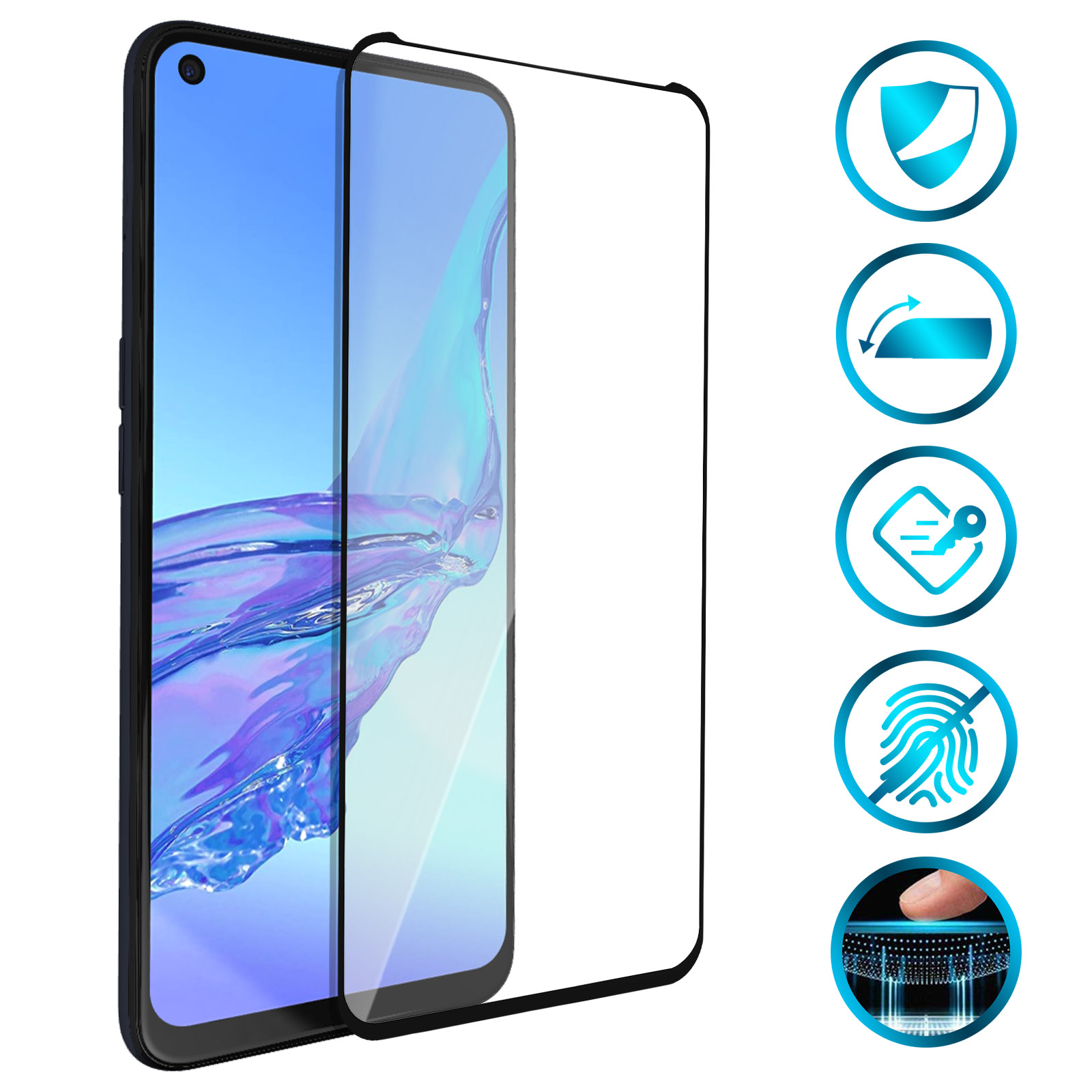 Protection D'écran En Verre Hybride 9H Pour Oppo A53s - AtFoliX Anti-rayures Et Anti-choc