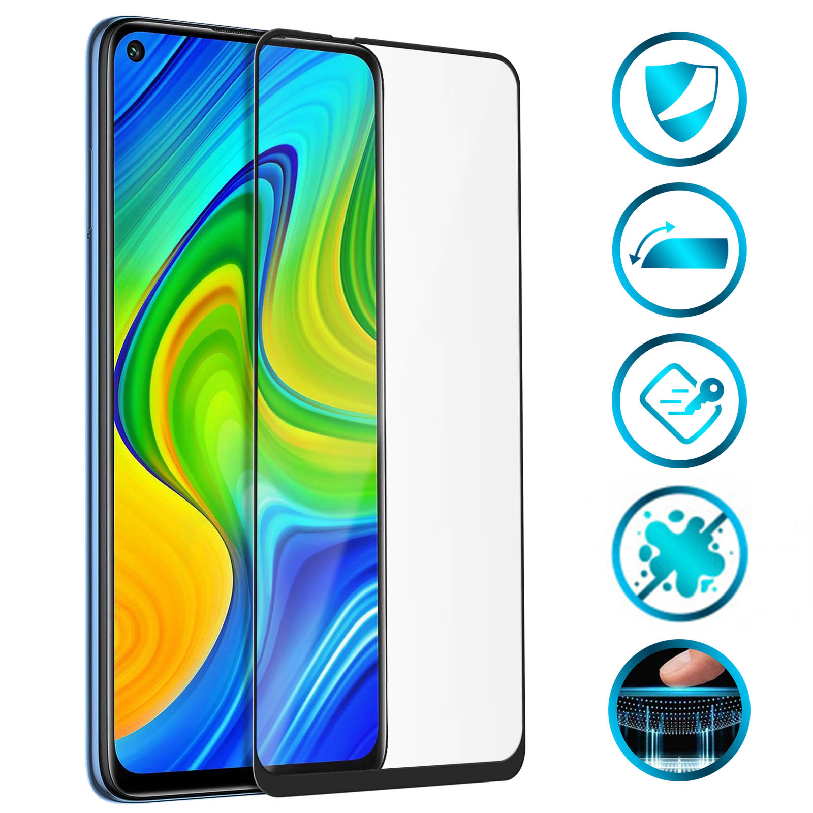 Pellicola In Vetro Temperato Protettiva Proteggi Schermo Film Per Xiaomi Redmi Note 9 Chiaro 99032 - Foto 6