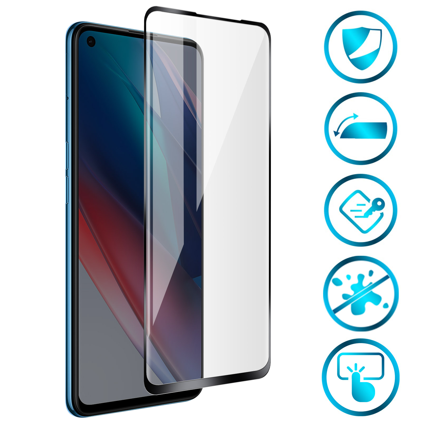 Pellicola In Vetro Temperato Curvo Per Oppo Find X2 Lite Vetrino Di - Foto 5