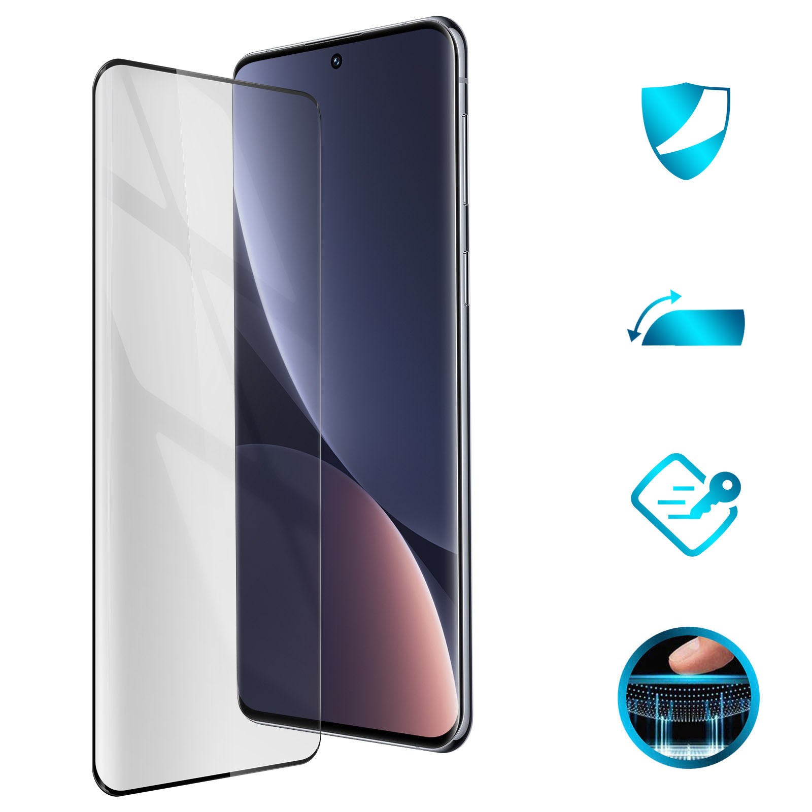 Lentille Caméra Xiaomi 12 Pro - Vitre De Protection Bleue - Neuf - Remplacement