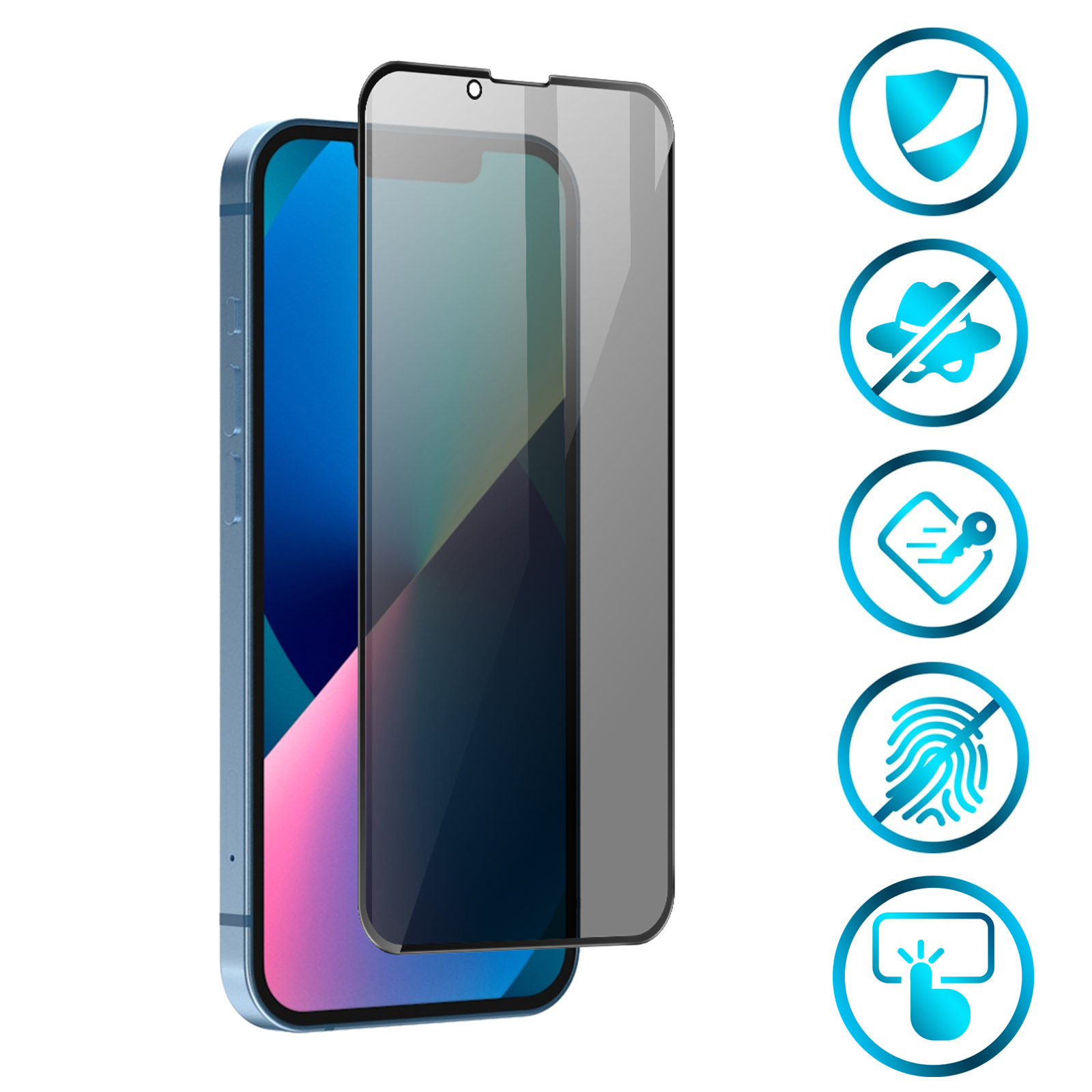 IOPYKKOA [3 pezzi di protezione dell'obiettivo della fotocamera compatibile con iPhone 13/13 Mini vetro temperato, [compatibile con custodia] [ antigraffio] [facile installazione] – lente cerchio