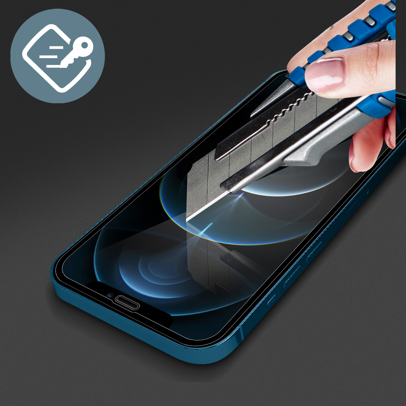 Pellicola in vetro organico morbido ad alta resistenza per IPhone 12 / 12 Pro, Force Glass - nera - Italiano