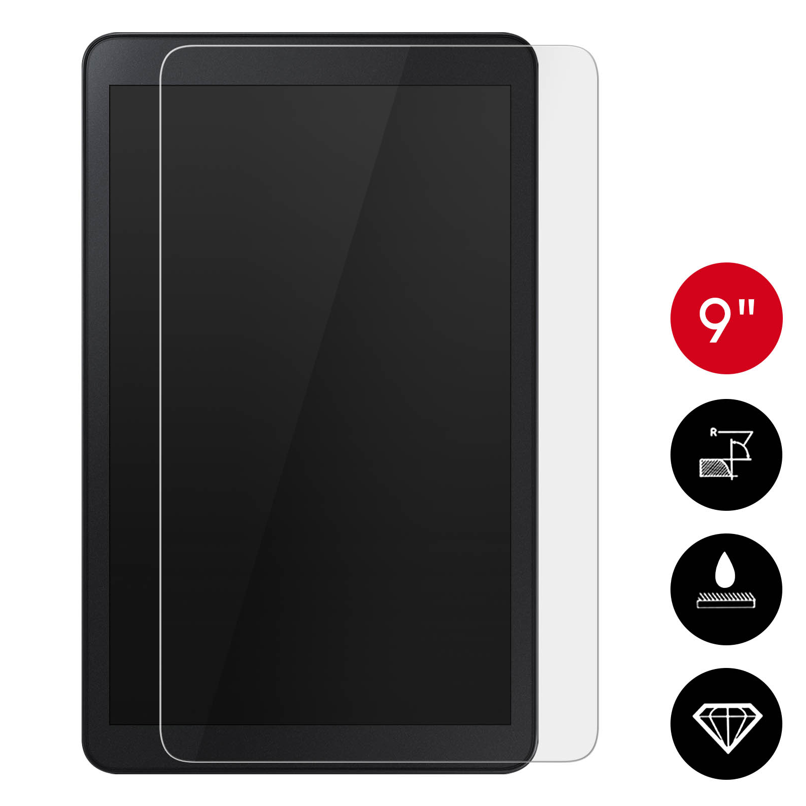 Pellicola Protettiva In Vetro Flessibile 9H Per Tablet QiLive QC 9 Pollici – Trasparente E Anti Graffio
