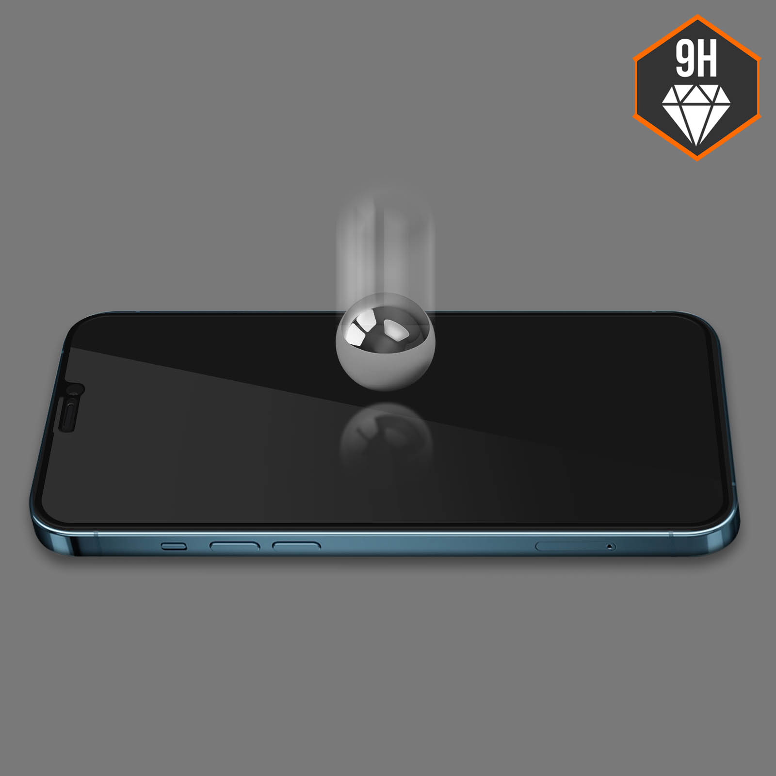 Pellicola protettiva in vetro ad alta resistenza, Garanzia a vita by Force Glass - Trasparente con contorno nero per IPhone 12 / 12 Pro - Italiano