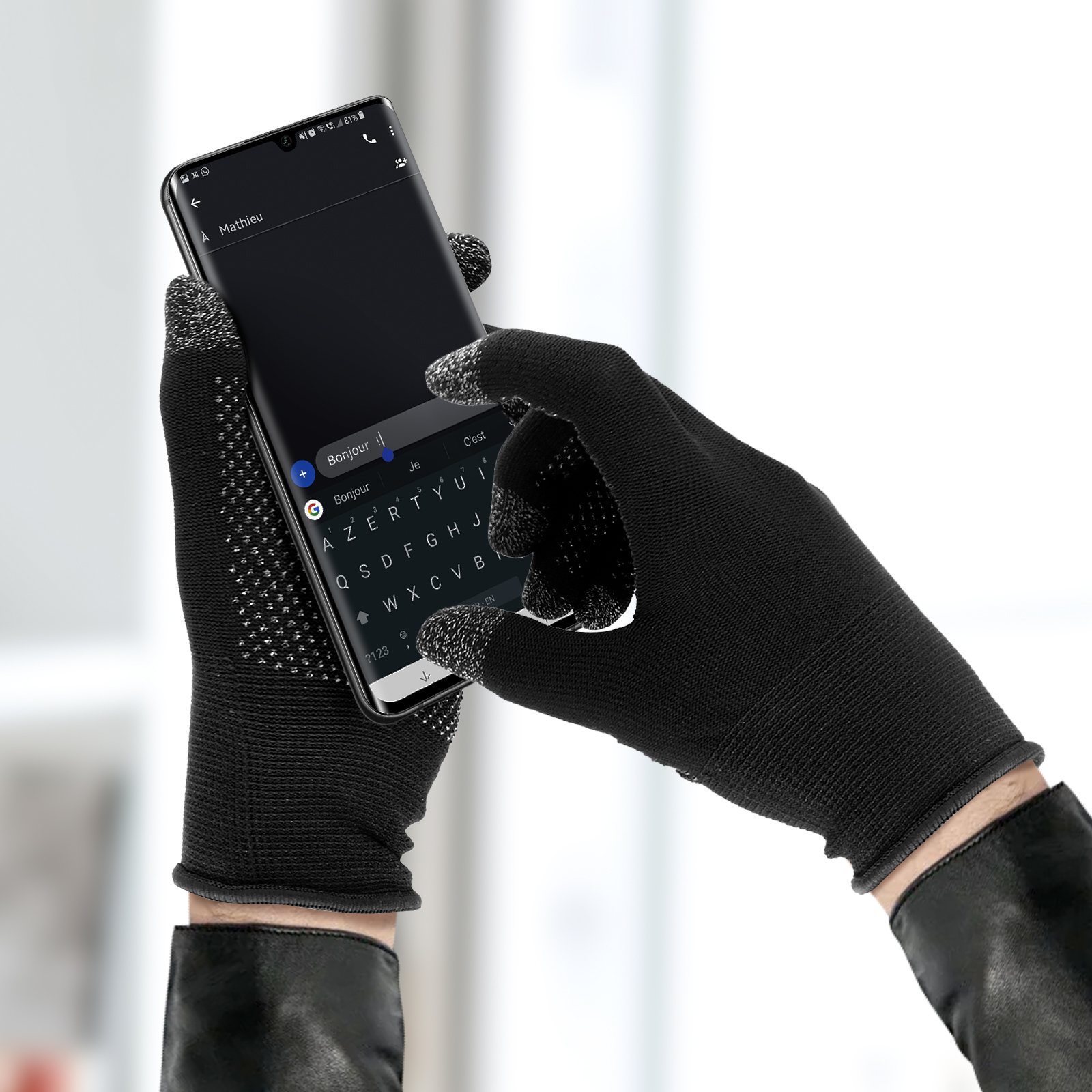gants pour enfants thinsulate spécial écran tactile noir