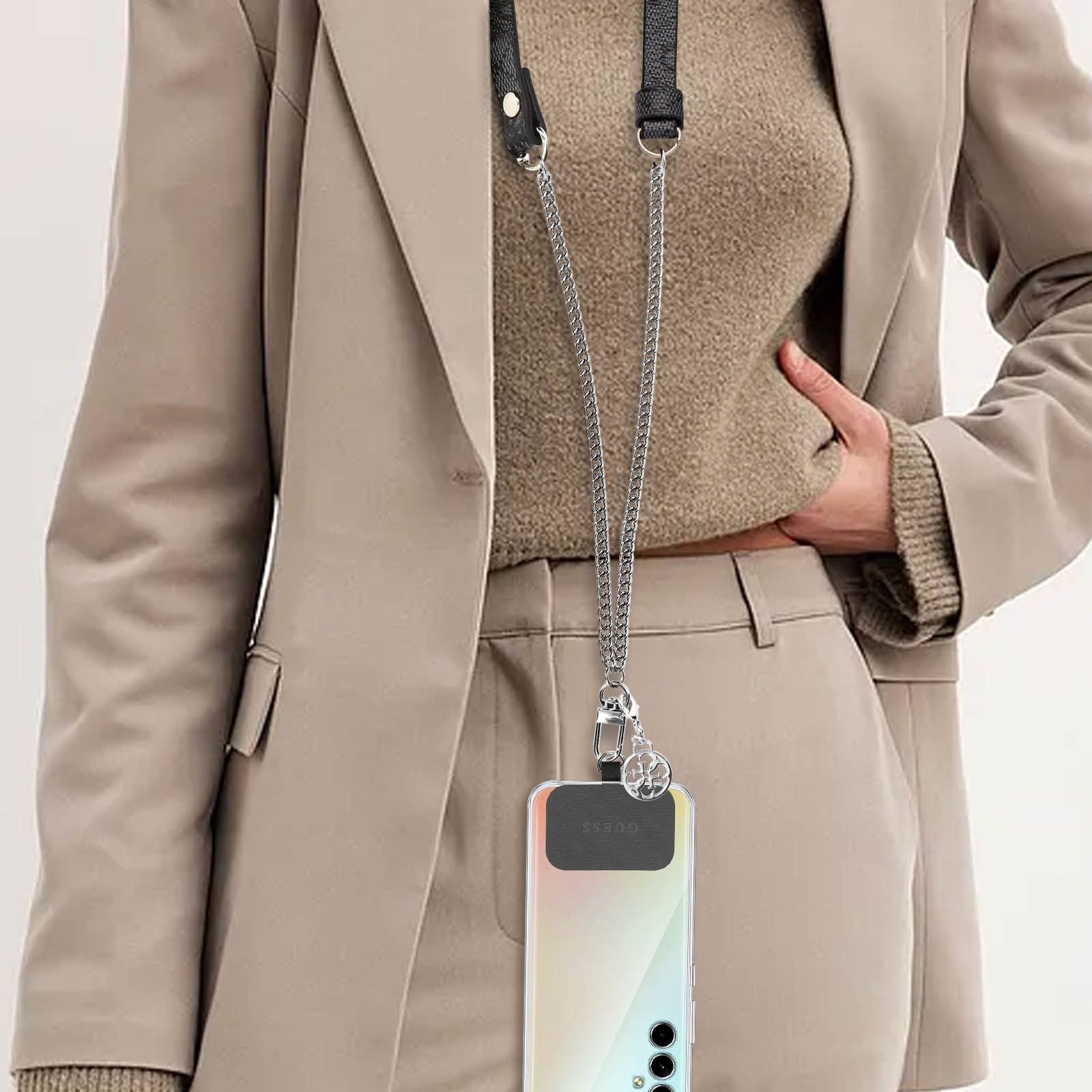 Cordon lien pour téléphone réglable en liberty ou tissu de - France