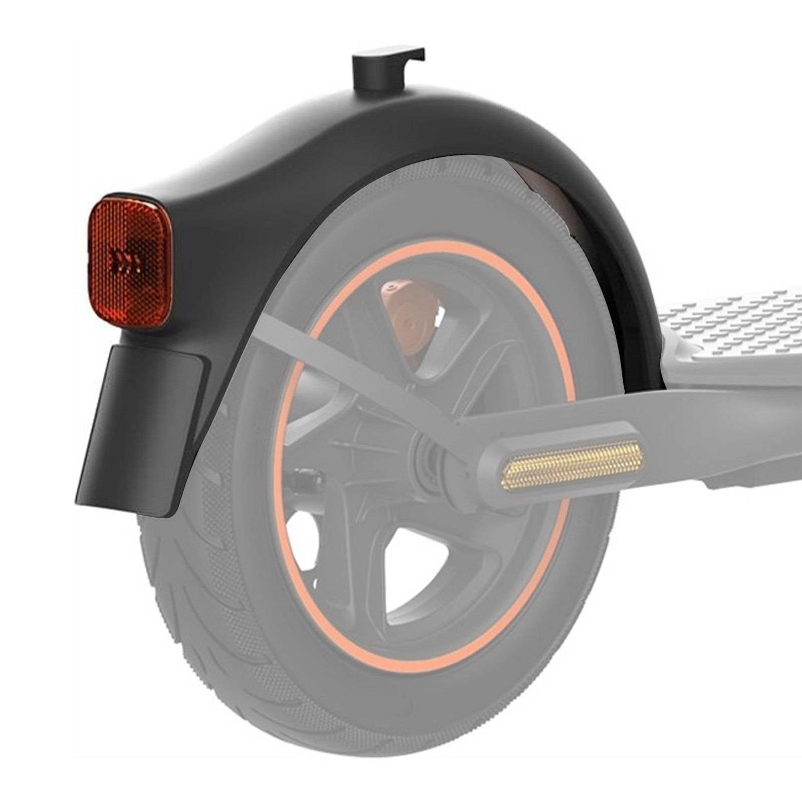 Buziba Parafango posteriore con fanale posteriore per scooter elettrico Ninebot MAX G30/G30D, accessori di ricambio per staffa parafango posteriore
