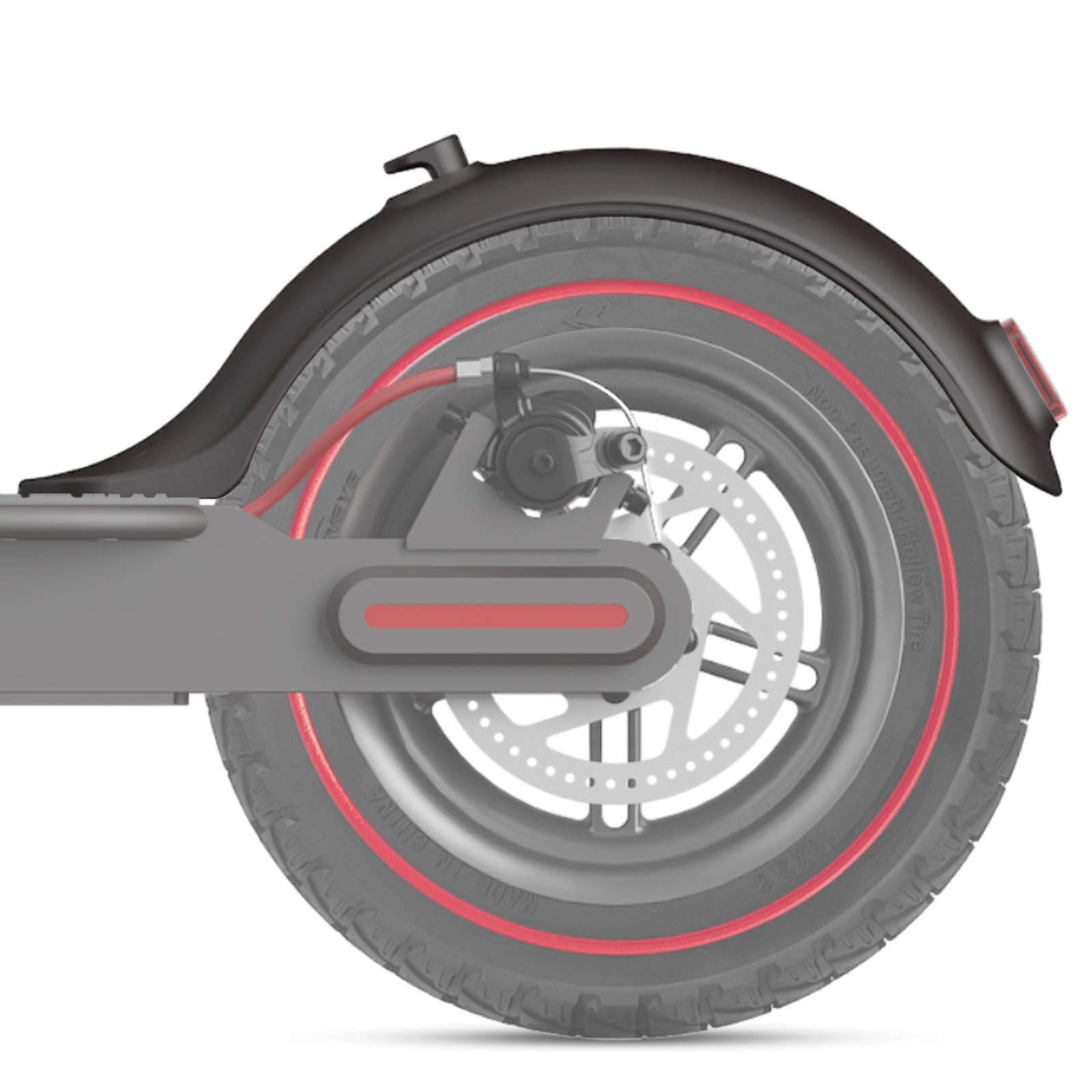 Parafango Posteriore Per Xiaomi Mijia M365 E M365 Pro – Con Gancio E Viti – ABS E Policarbonato – Lunghezza 31 Cm - 2