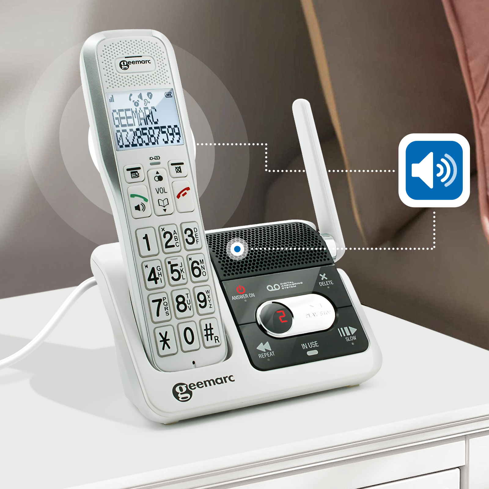 Téléphone amplifié pour seniors et malentendants - Photophone 100 (+40dB) - Geemarc