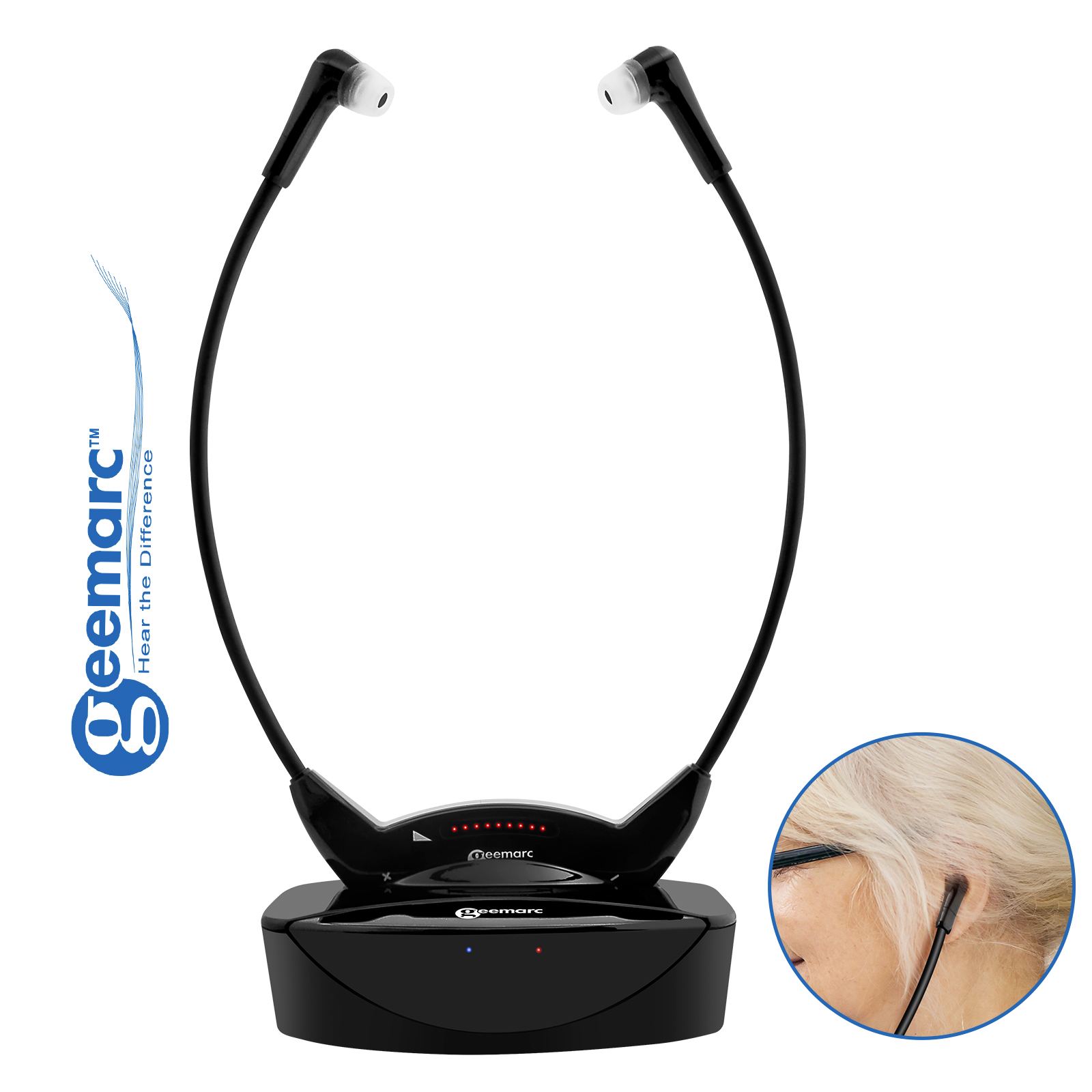 Casque TV Sans Fil Bluetooth - Léger, Autonomie 10h, Avec émetteur USB, Pour Télévision, Ordinateur, Musique