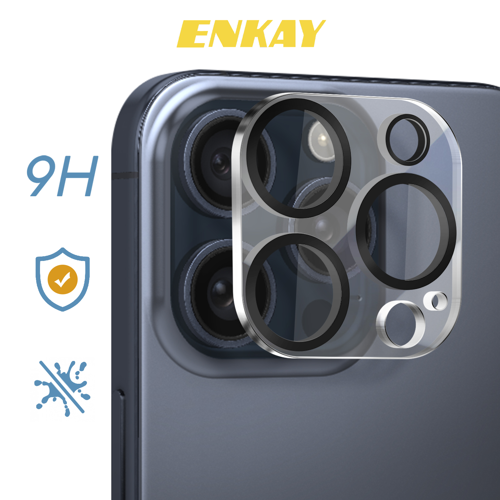 JEHOO 4 Protezioni Per Fotocamera In Vetro Temperato Per IPhone 14/14 Plus/15/15 Plus, 2 Confezioni, Con Maschera Di Posizionamento, Antigraffio E Anti-riflesso