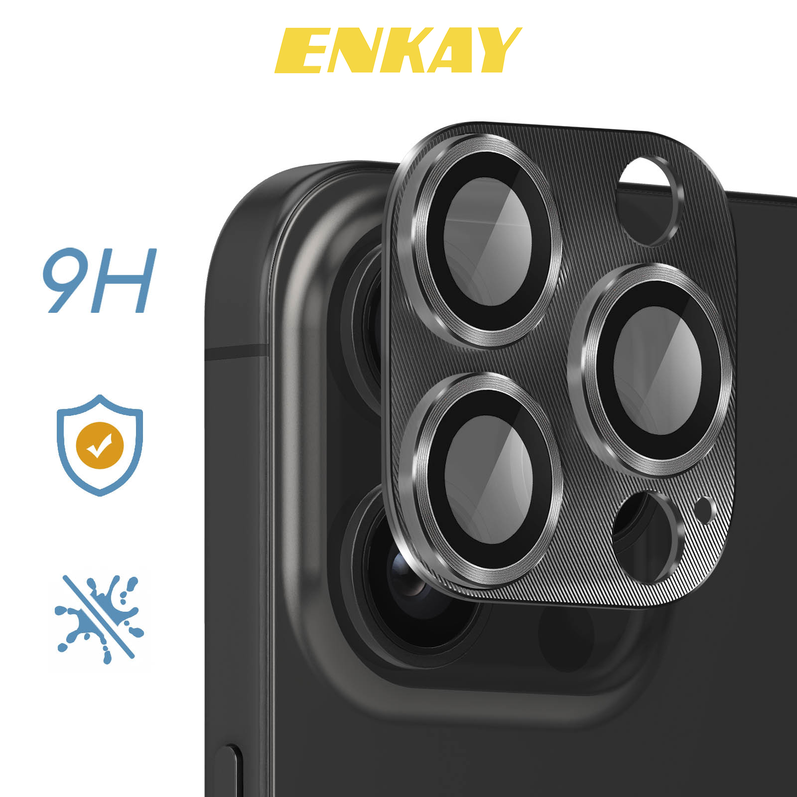 Protezione Fotocamera Per IPhone 15 / 15 Plus – 2 Pezzi Vetro Temperato 9H Con Telaio Metallico Nero – Antigraffio E Anti-impronta