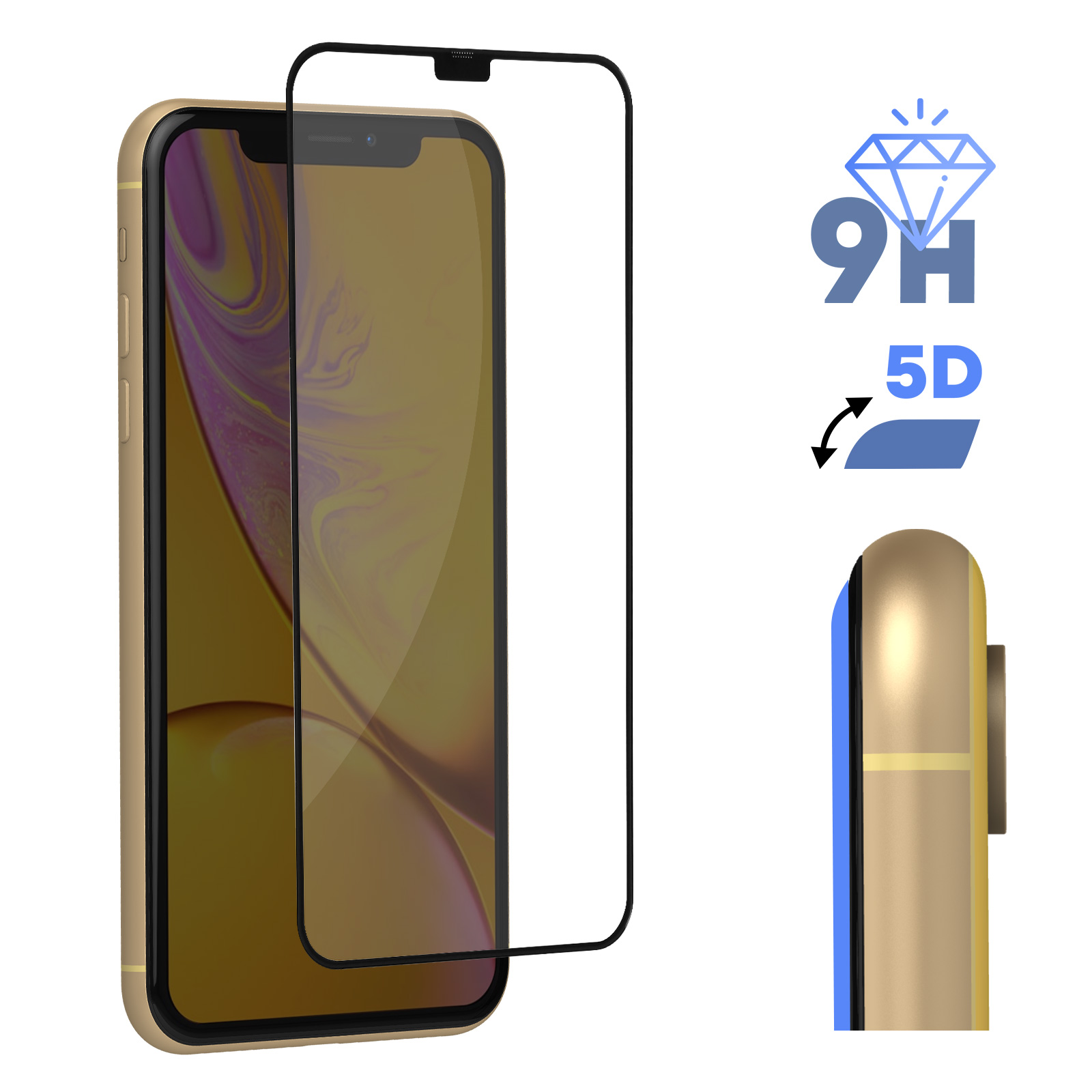 Protezione Schermo Vetro Temperato Per IPhone 11 E 12 - Con Telaio Applicatore, Premium