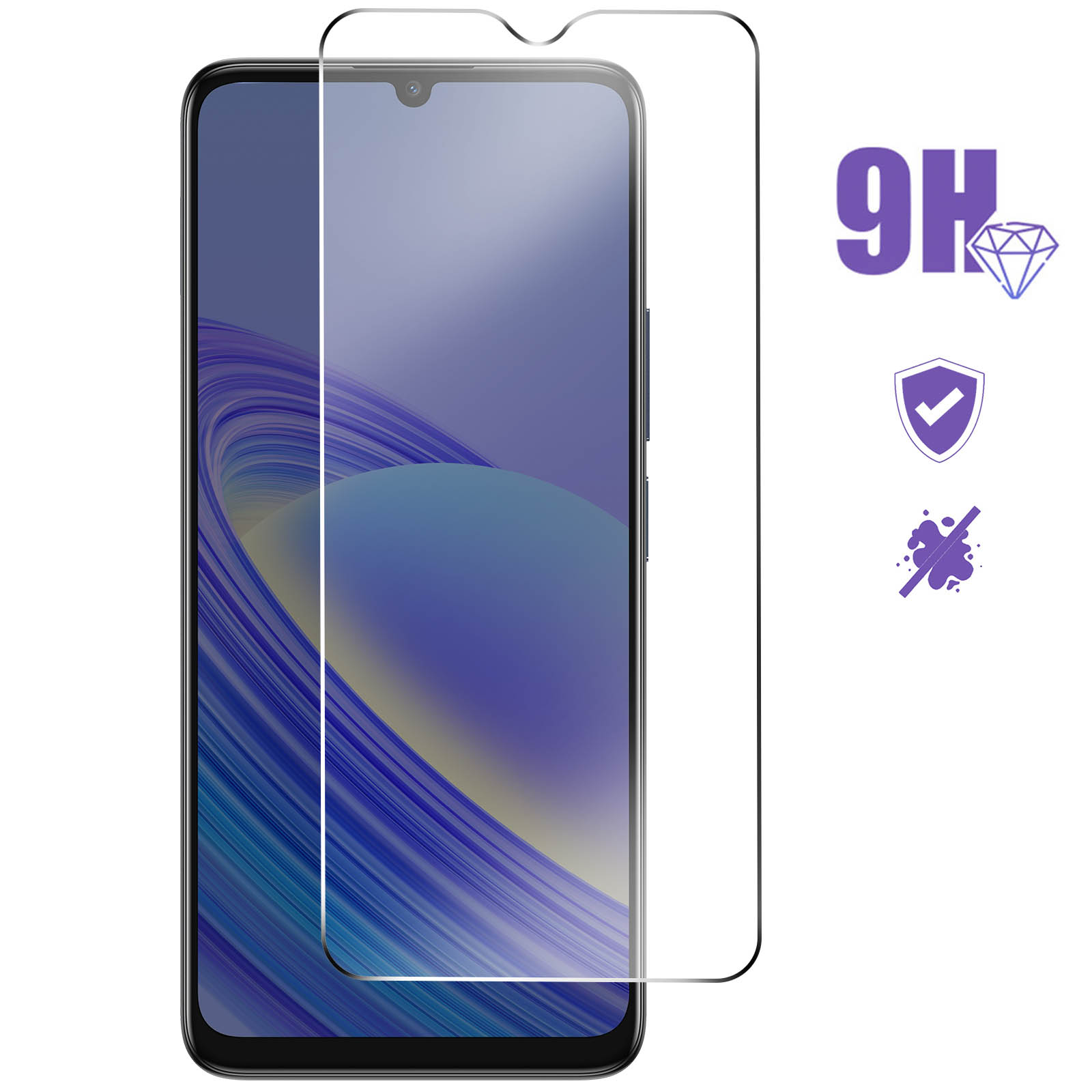 CUSTODIA BACK COVER CASE COLOR per TCL 50 SE PELLICOLA VETRO TEMPERATO