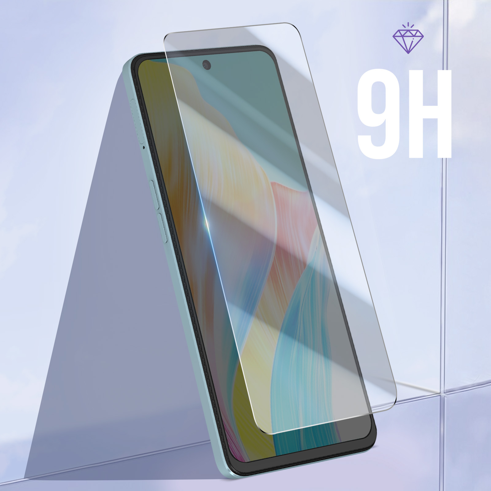 Vauki Vetro Temperato per OPPO A58 4G [2 Pezzi],Durezza 9H,Anti-Graffio,Anti -Impronte,Senza Bolle,Ultra HD Schermo Pellicola Protettiva Compatibile con OPPO A58 4G