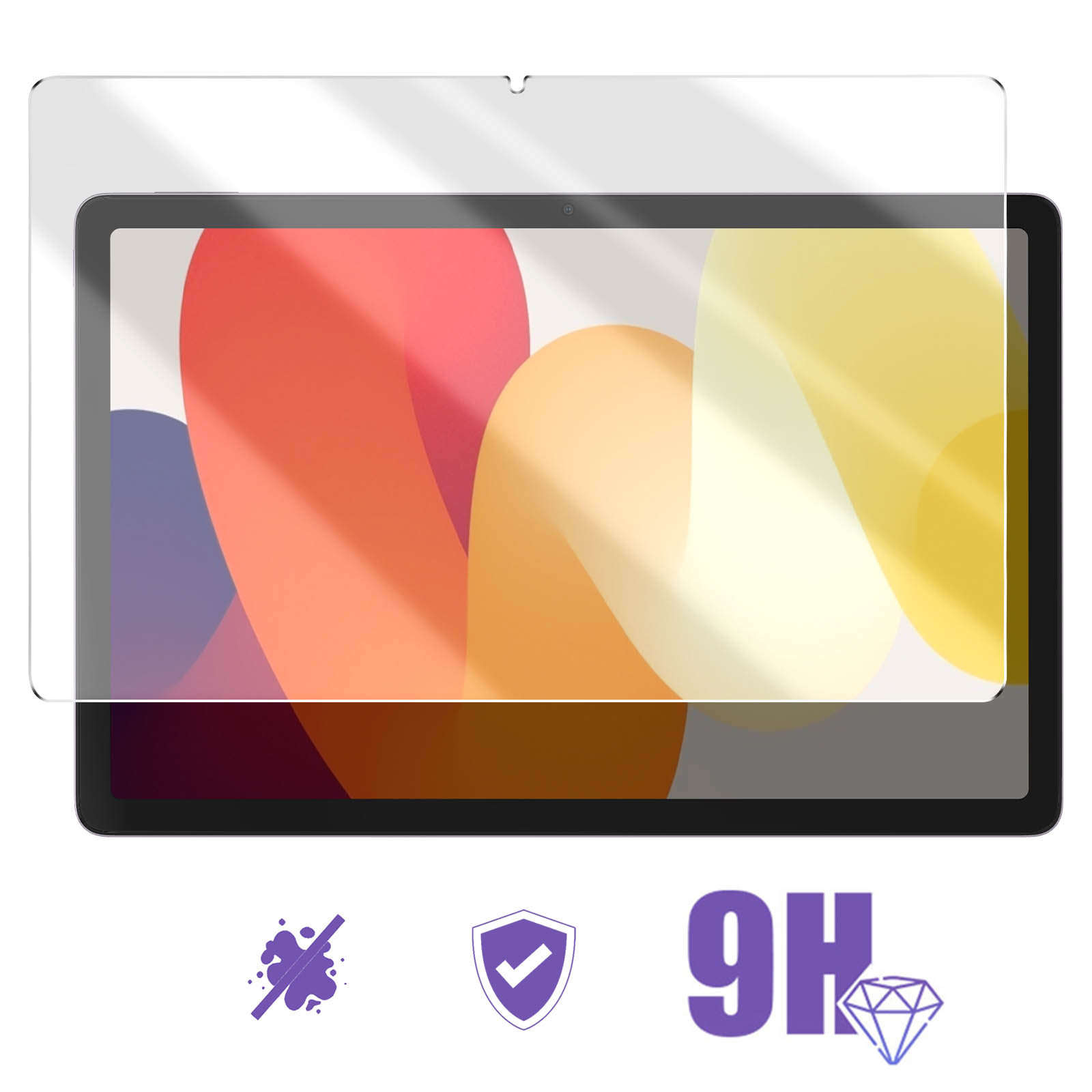 WD&CD 2 Pezzi Pellicola Protettiva Compatibile per Xiaomi Redmi Pad Pro 12.1 / Xiaomi Poco Pad, Vetro Temperato Alta Definizione