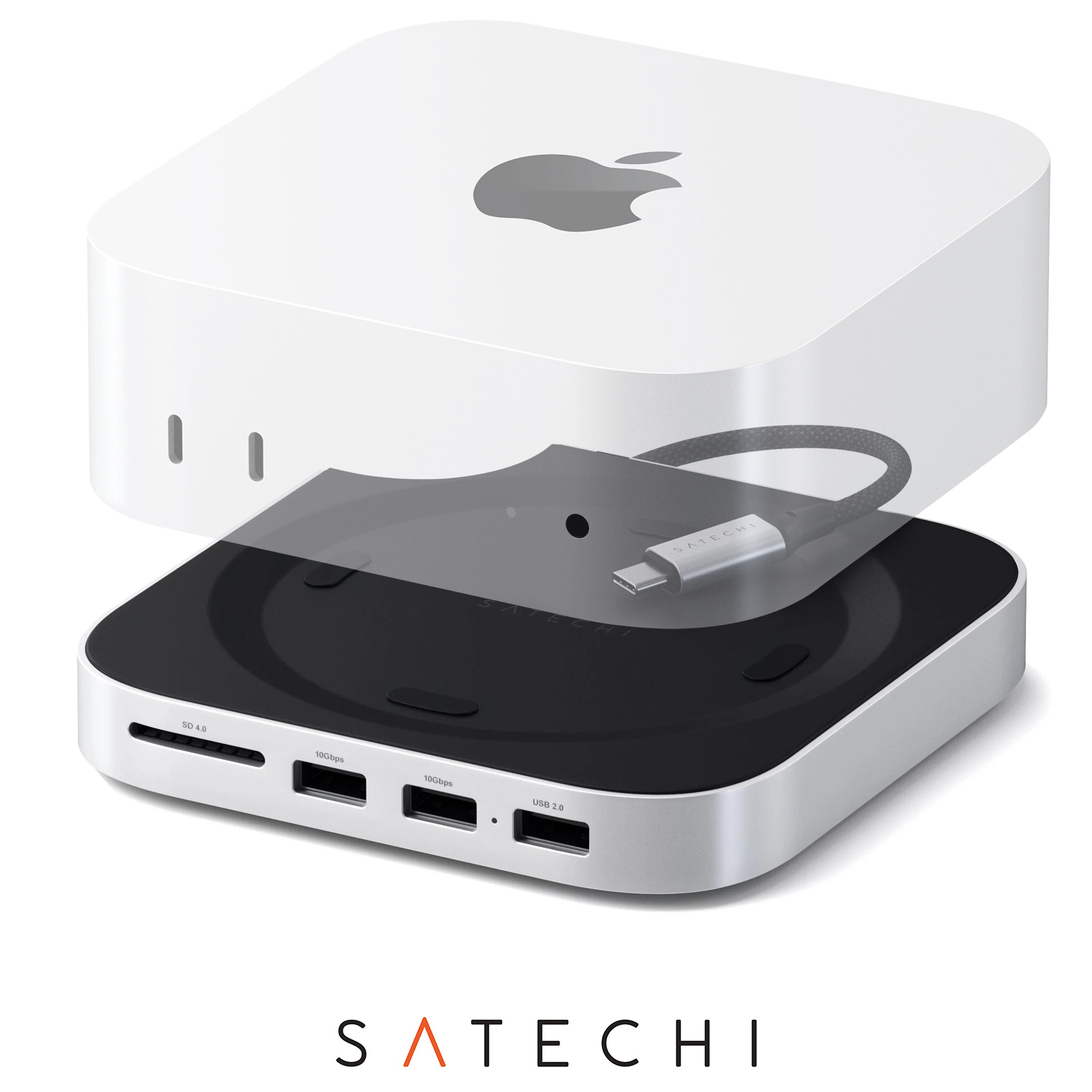 Generico Accessori di supporto per Mac Mini M4 2024, pulsante di alimentazione base 3D stampa interruttore a pressione per computer desktop, montaggio