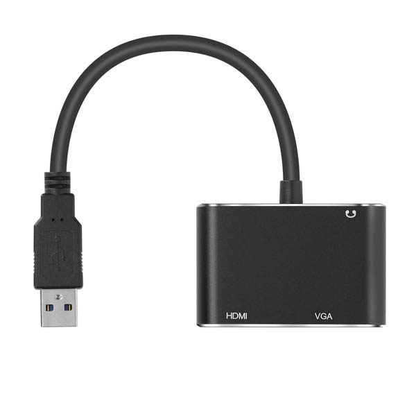 Adattatore da USB 3 in 1 a HDMI / VGA / entrata audio jack 3,5 mm - nero - Italiano Adattatore da USB 3 in 1 a HDMI / VGA / entrata audio jack 3,5 mm - nero - Italiano