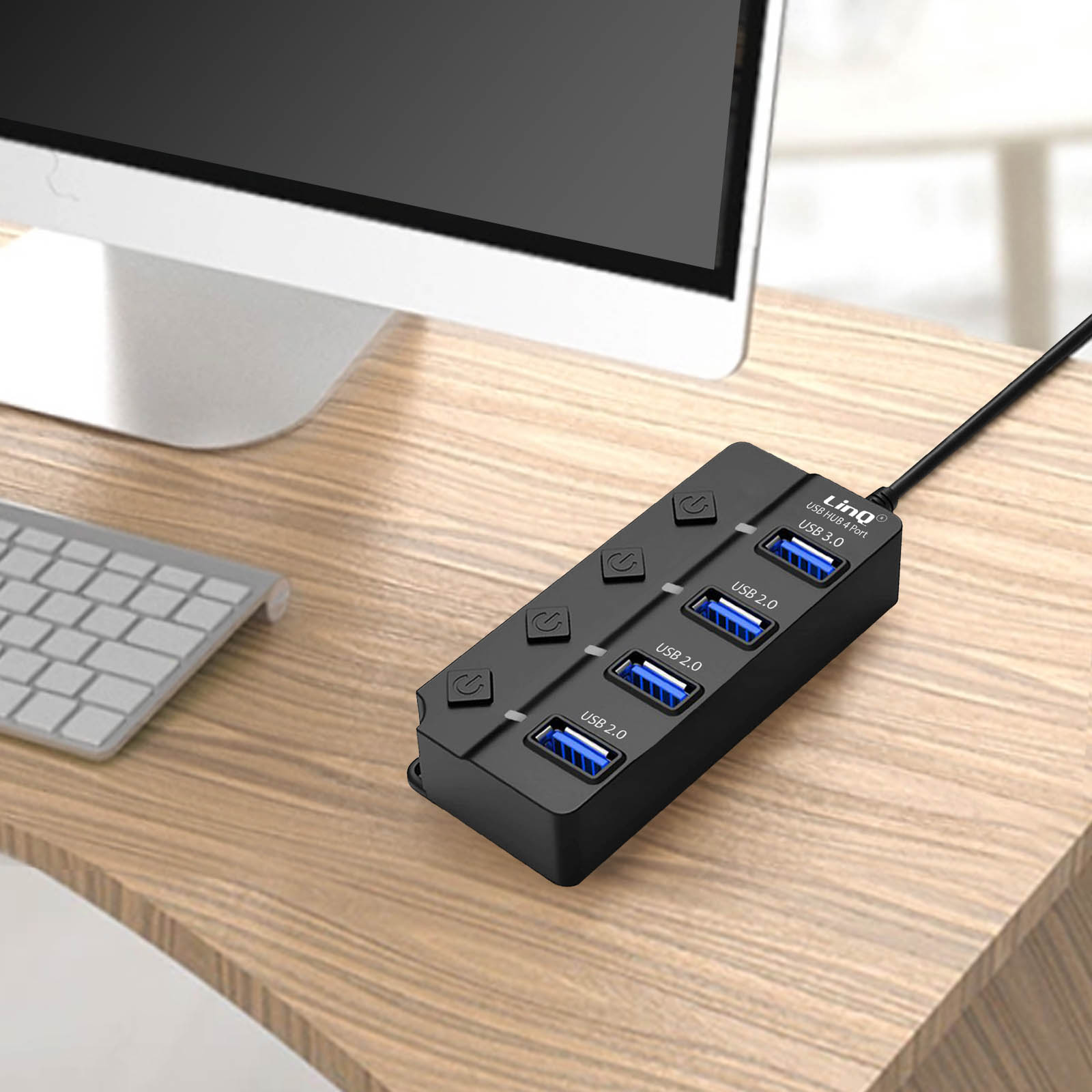 Linq IT-H808 Hub USB 2.0 8 Porte Per PC - Colore Nero/Bianco - 2