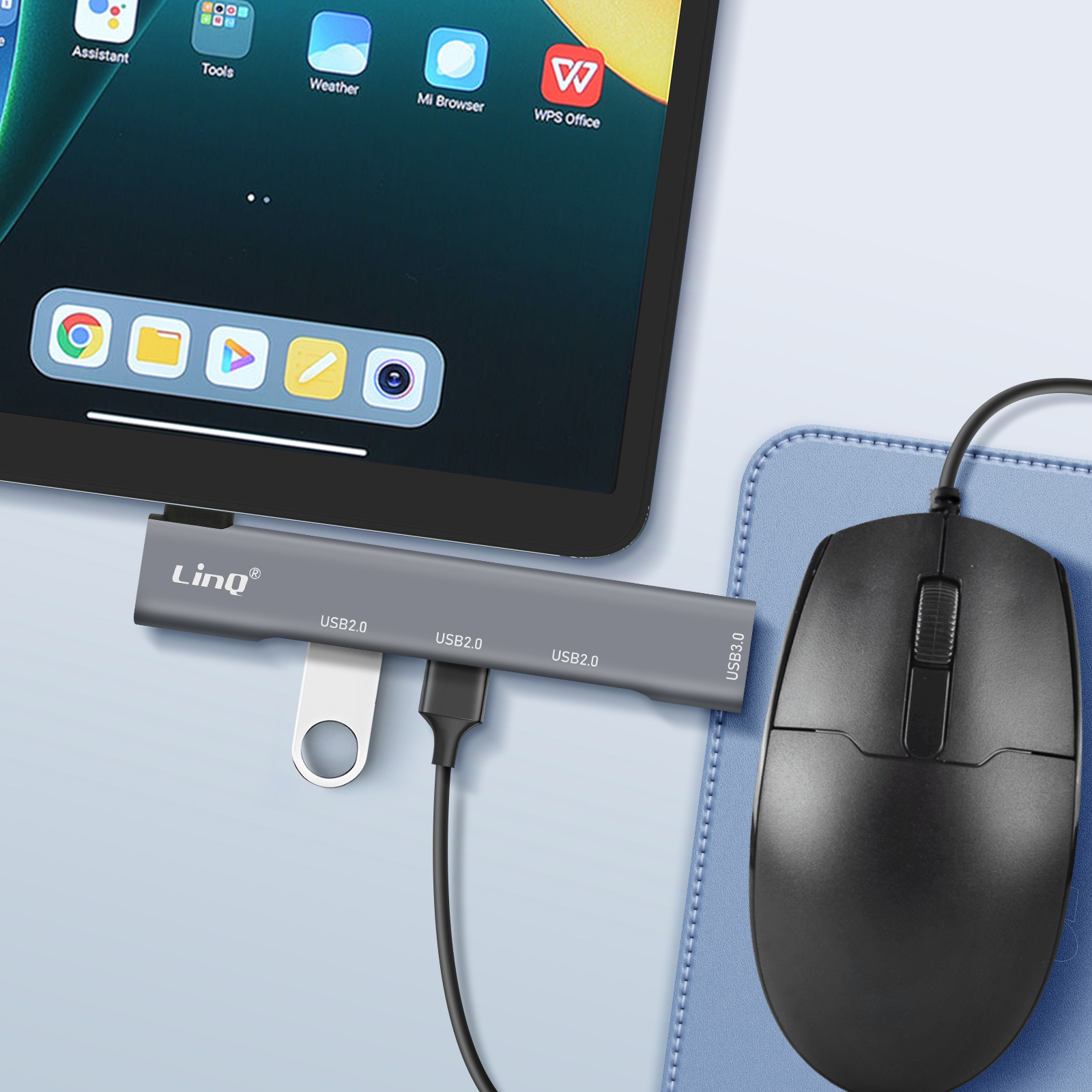 Hub USB 3.0 A 7 Porte Con Interruttori Indipendenti E Cavo 100cm - Compatibile PC, Mac, PS4