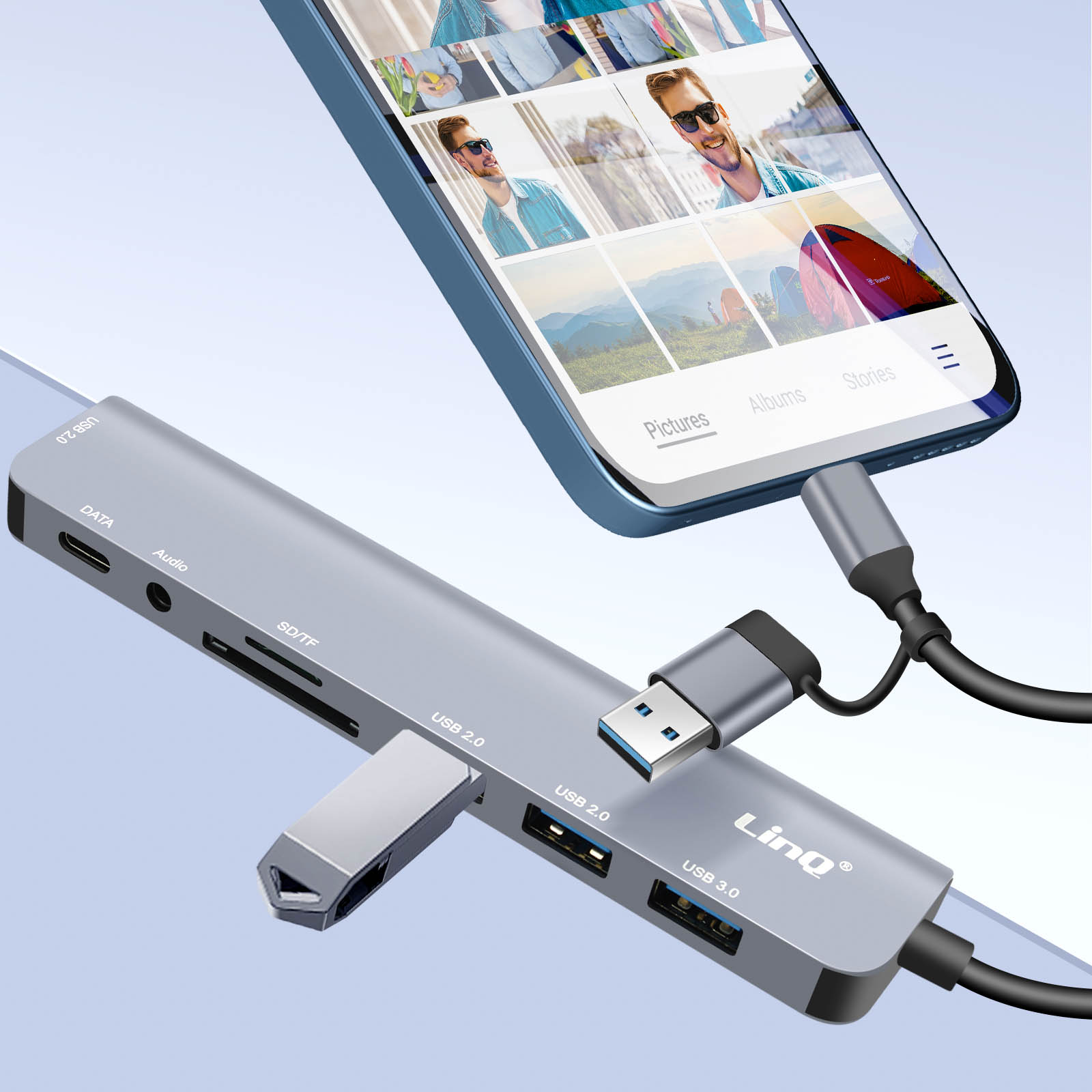 Hub USB Alimentato 4 Porte USB 3.0 Per PC E Laptop – Retrocompatibile, Bianco, Compatto E Veloce