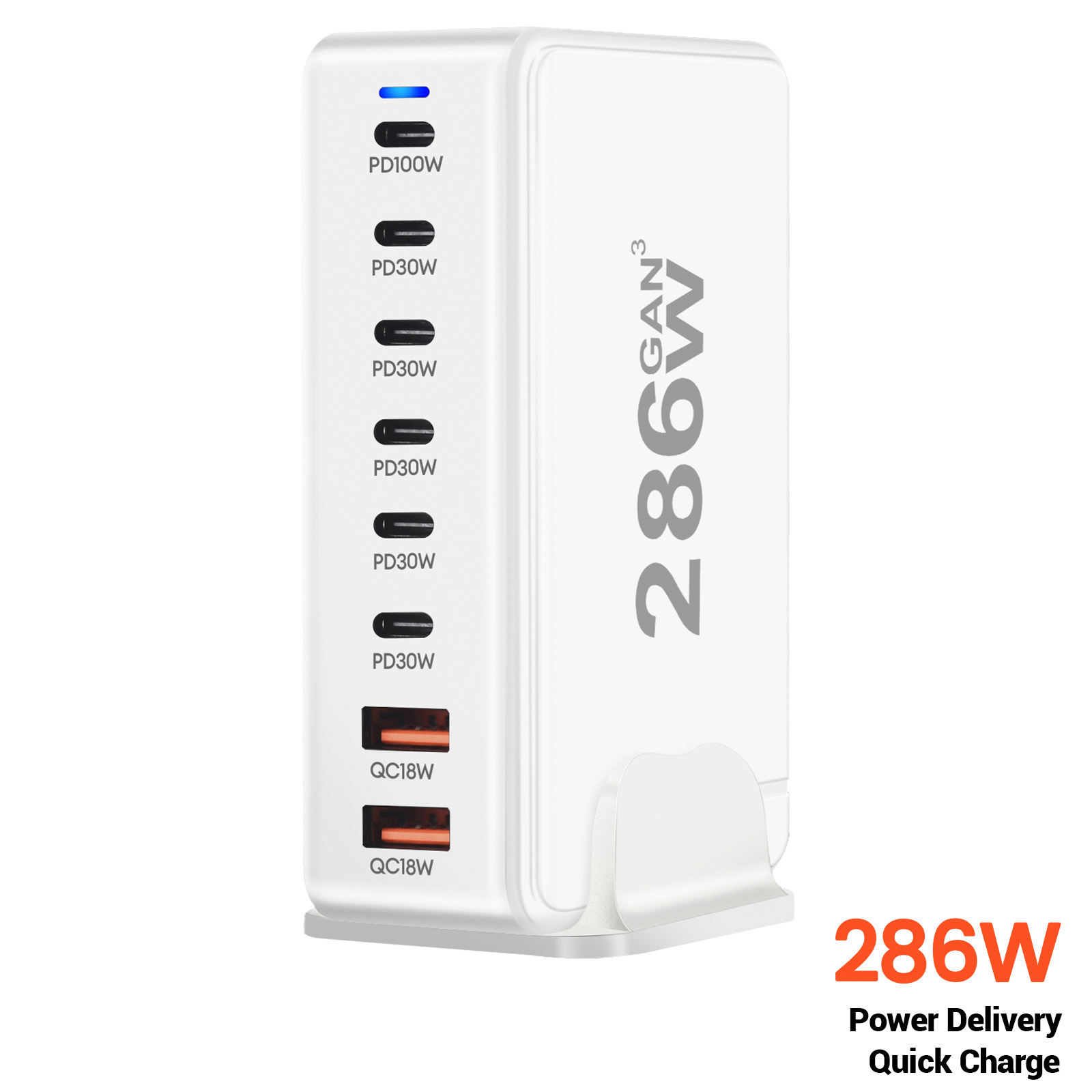 Station de recharge sans fil Qi universel Blanc et Rouge