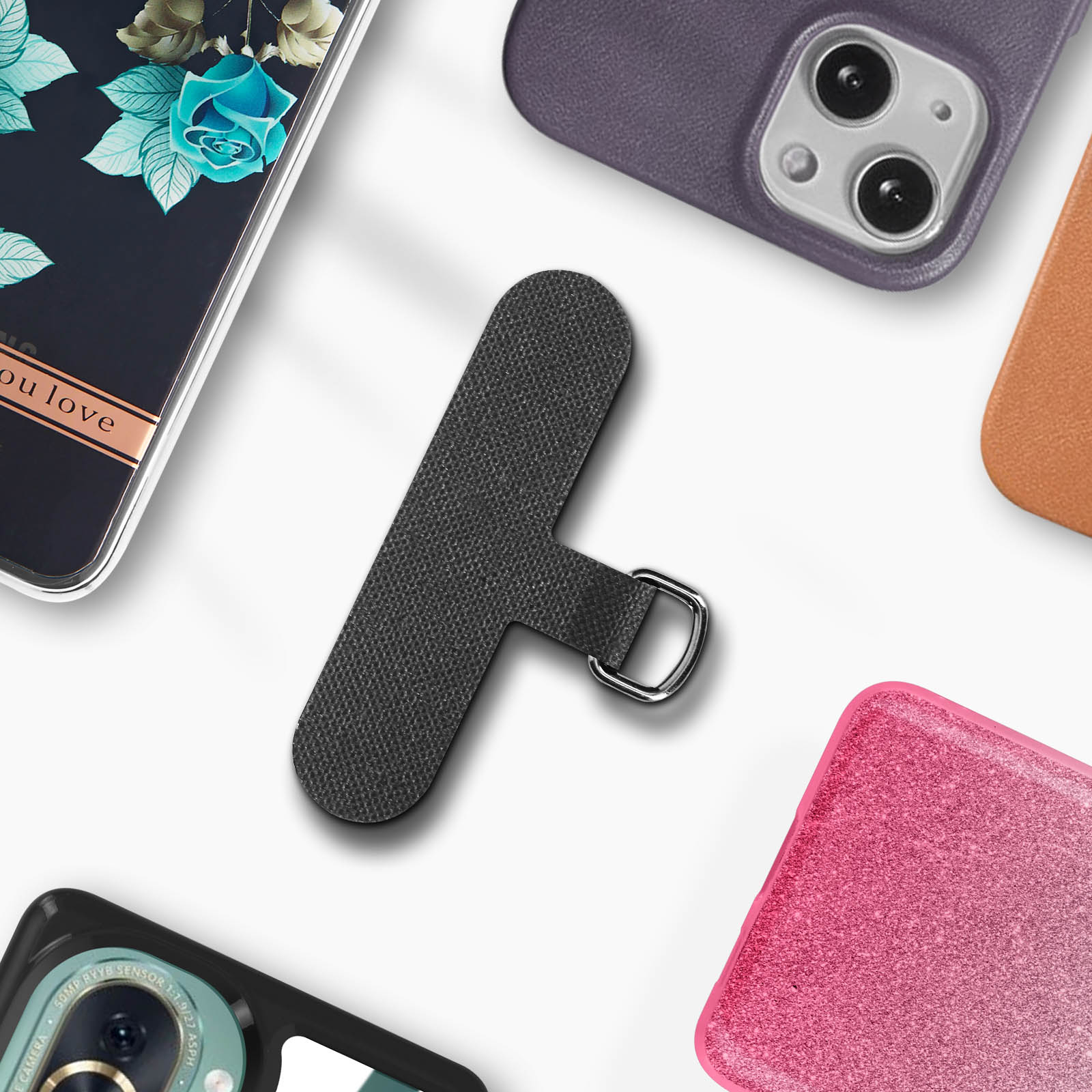 Lot De 10 Languettes D'attache Antivol Pour Coque De Téléphone – Tissu Oxford Avec Anneau Métallique – Universel