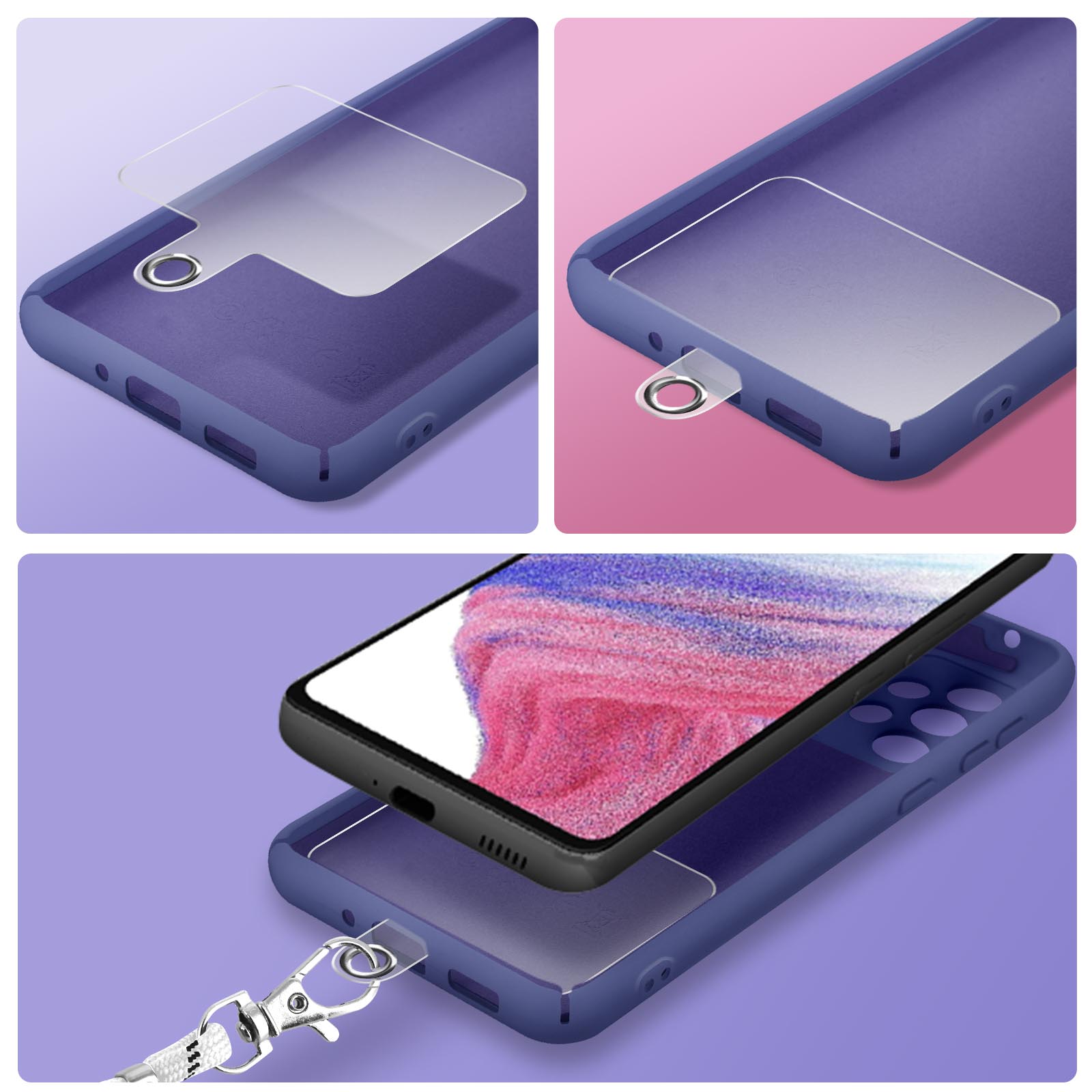 JEYORZY 10 pcs Toppa per Cordino Cellulare, Toppe di Ricambio per Cordino, Patch Pad per Cordino del Telefono, Adattatore Per Catena Per Cellulare, Toppa per Cordino Cellulare Universal, Grigio